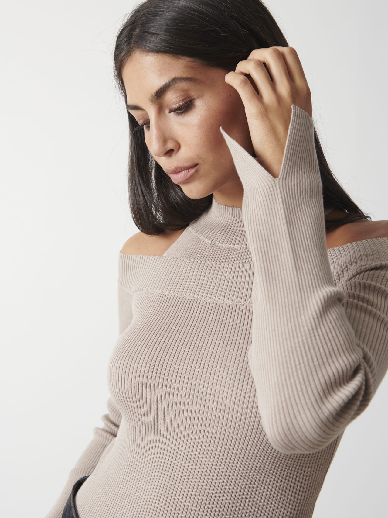 Kennedy Cut Out Knit Top - Taupe