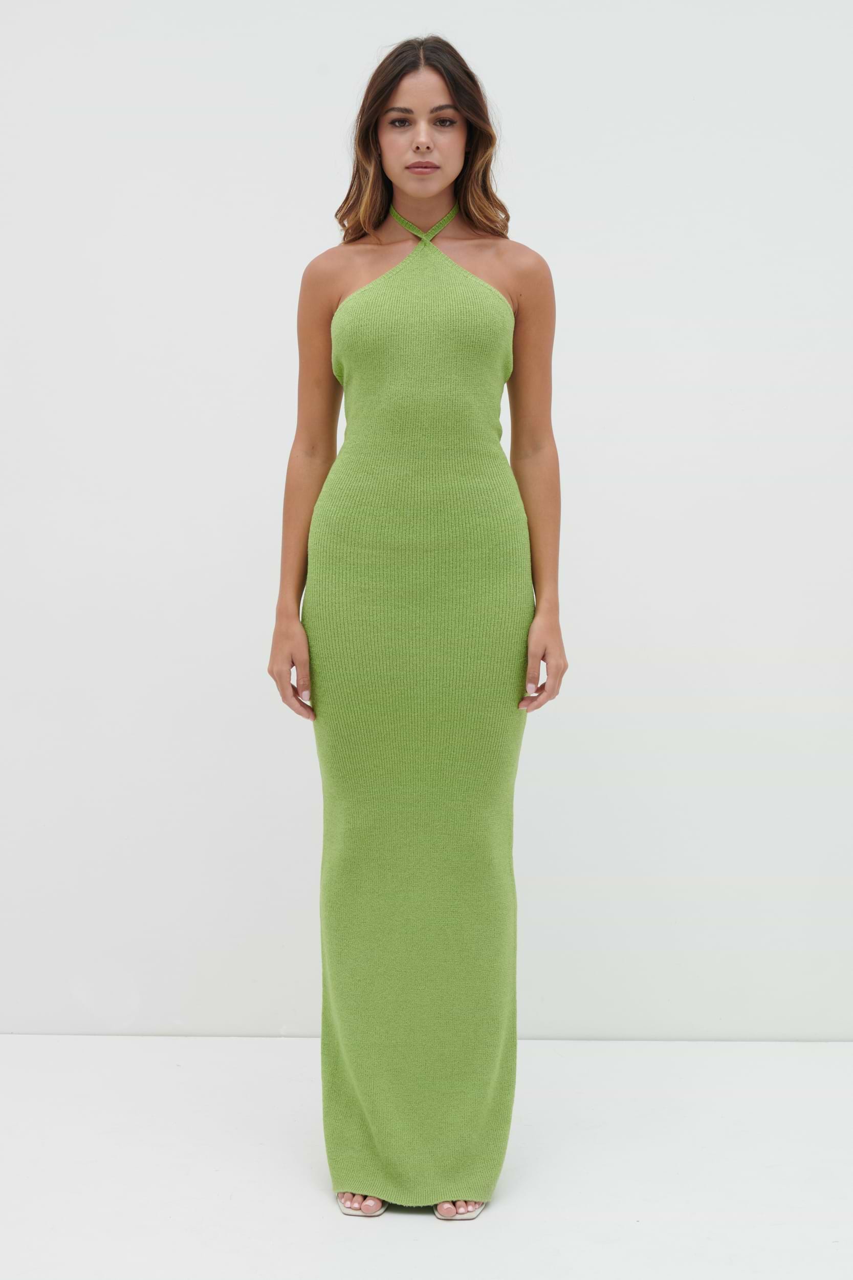 Khloe Knit Maxi Dress - Lime