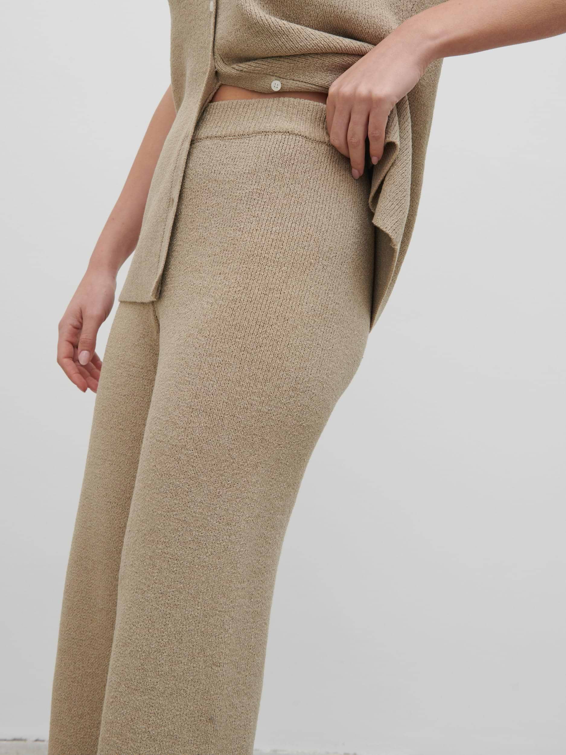 Kourtney Knit Trousers - Taupe