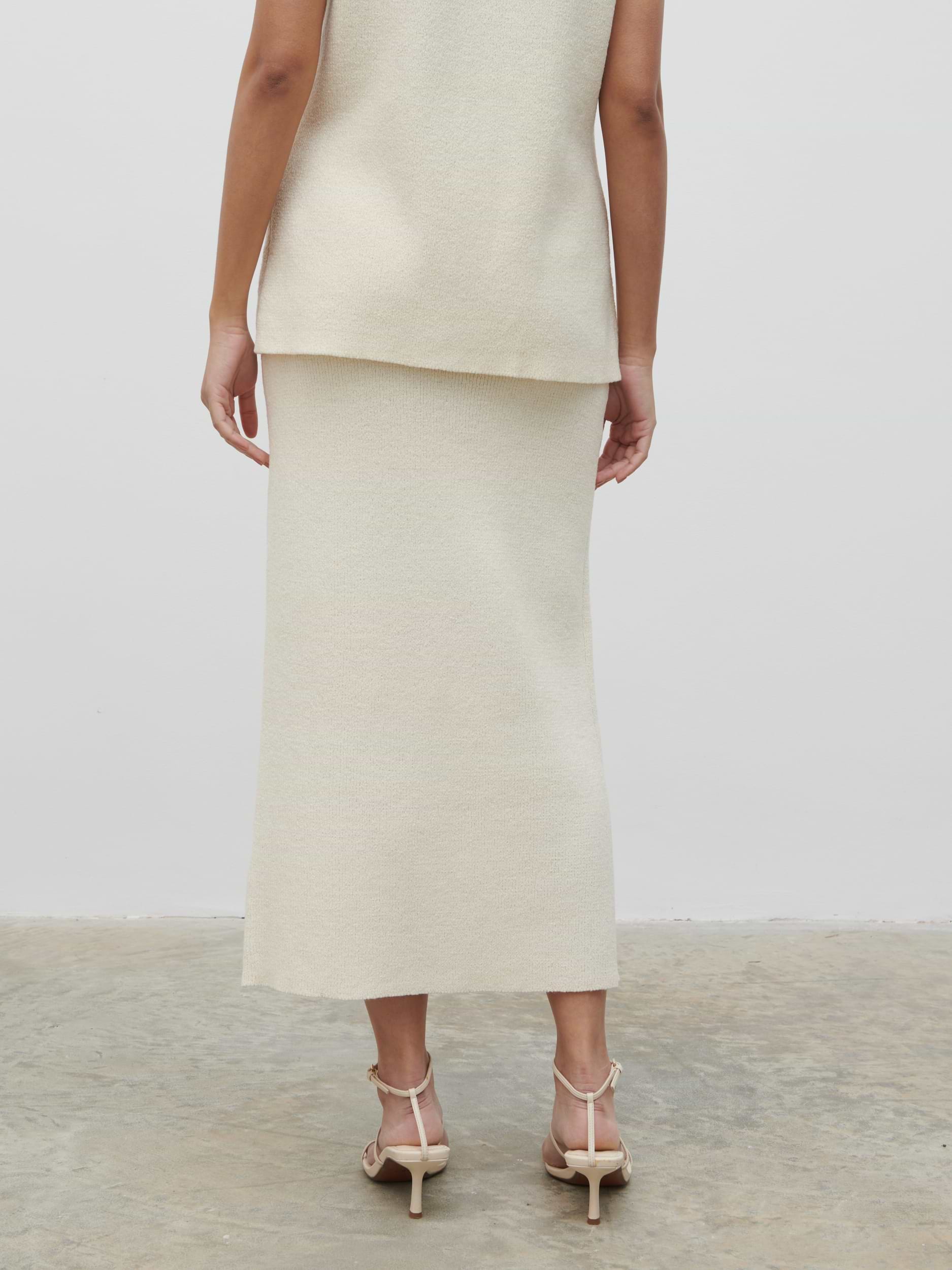 Kourtney Knit Midaxi Skirt - Cream