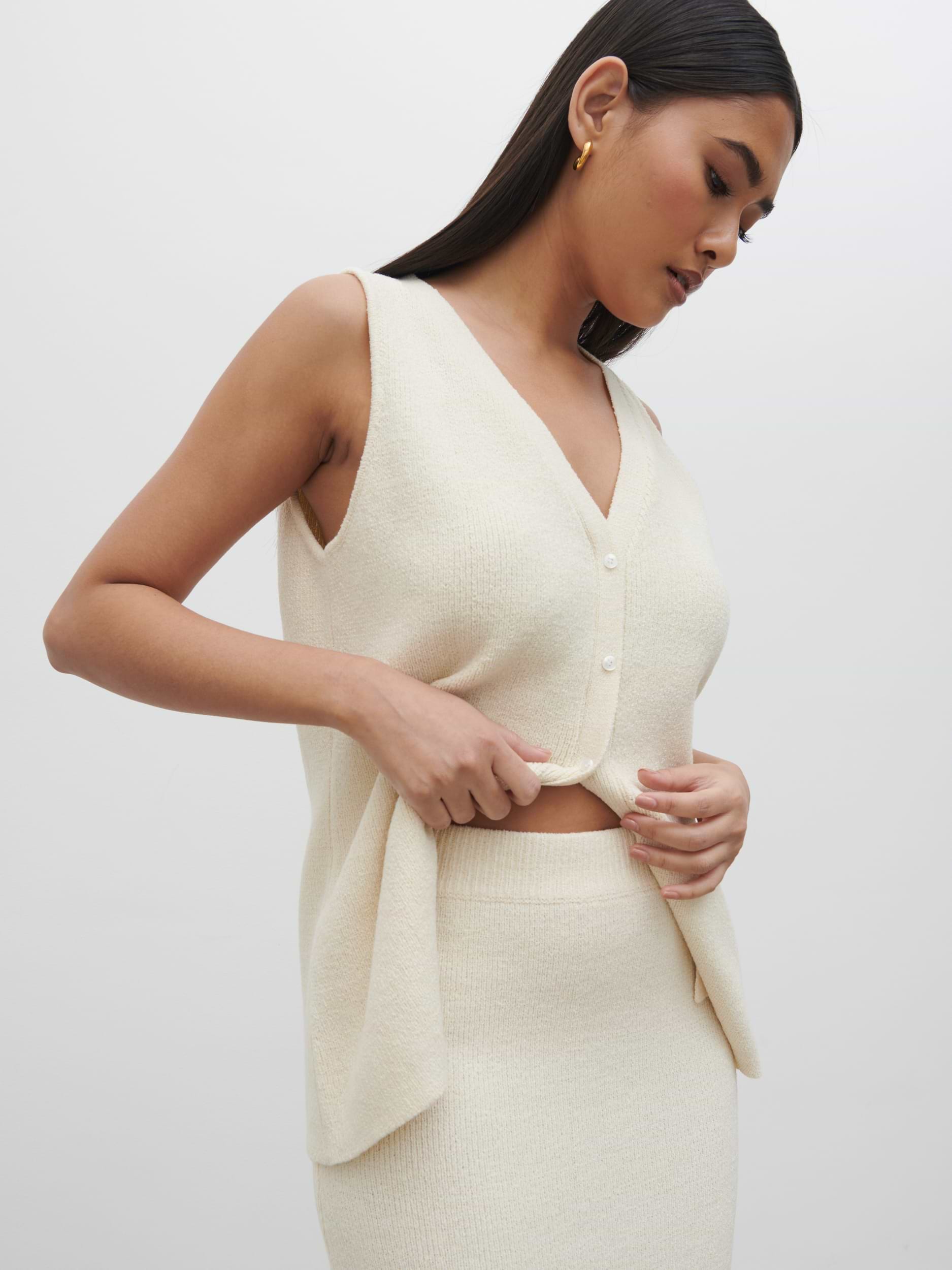 Kourtney Knit Midaxi Skirt - Cream