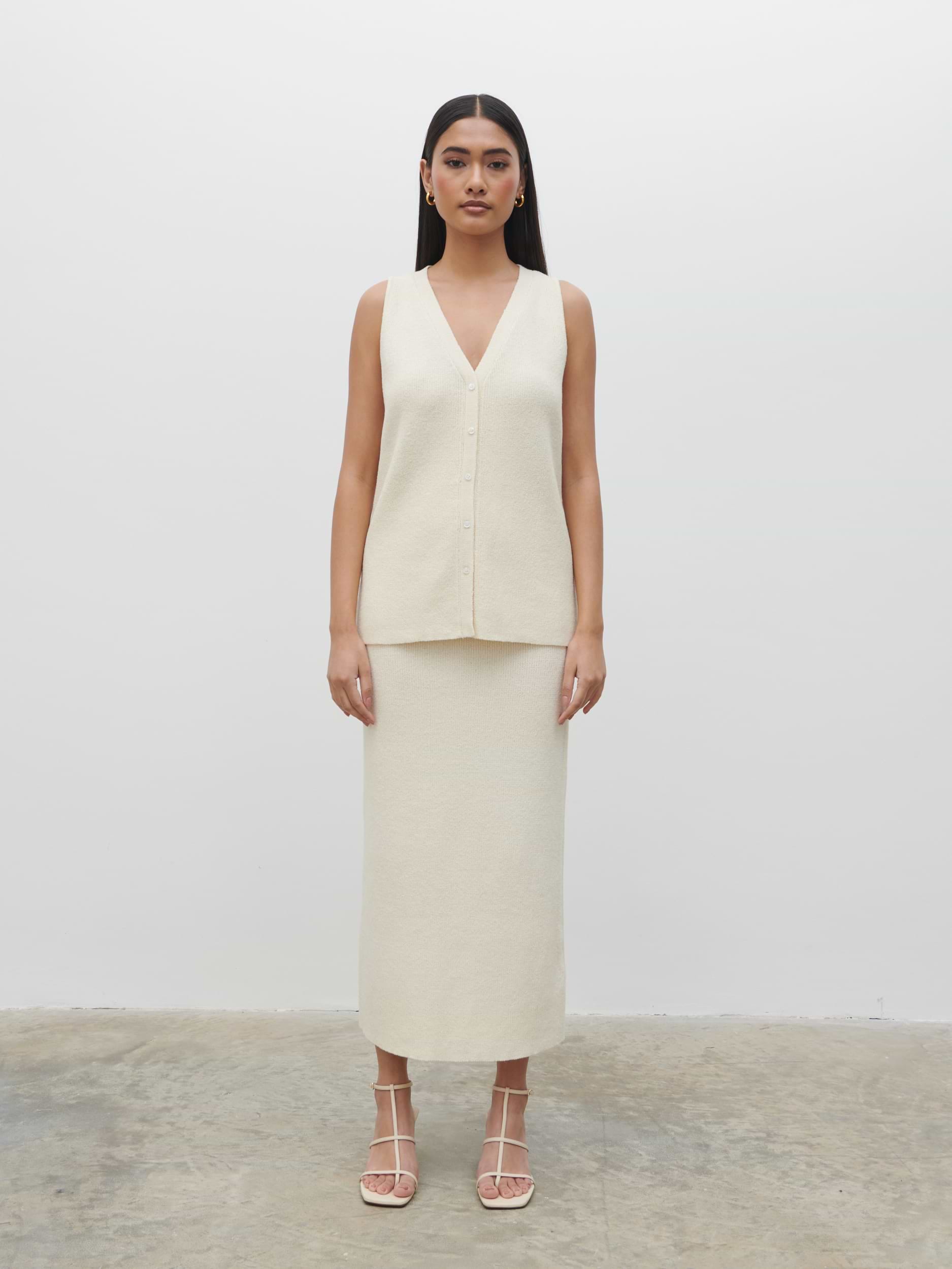 Kourtney Knit Waistcoat - Cream