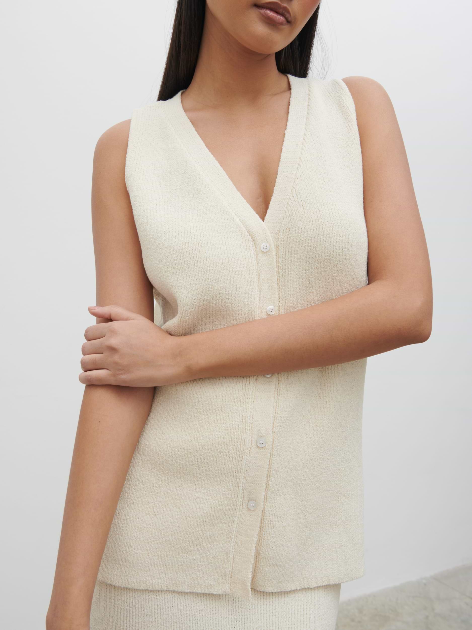 Kourtney Knit Waistcoat - Cream