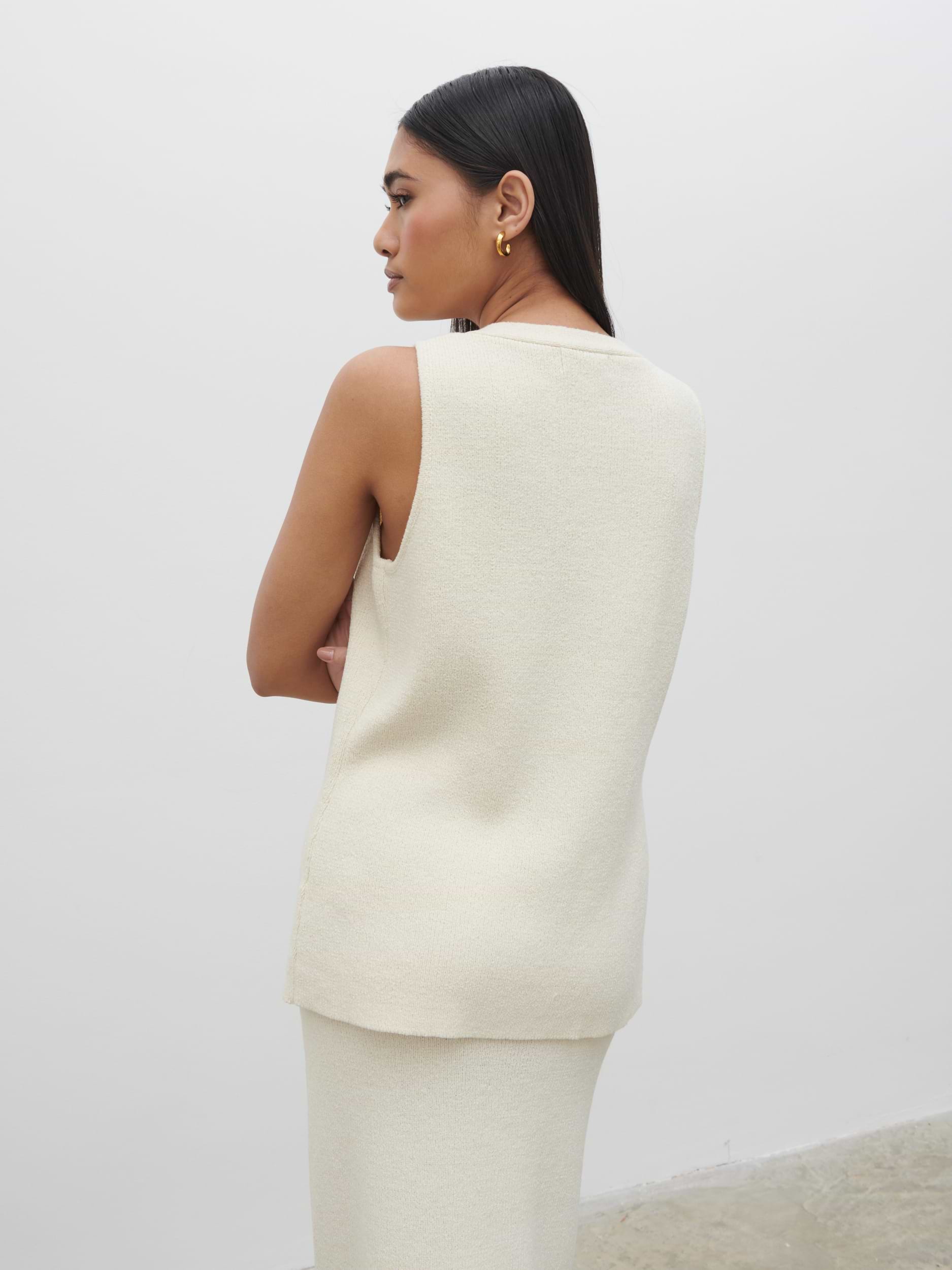 Kourtney Knit Waistcoat - Cream