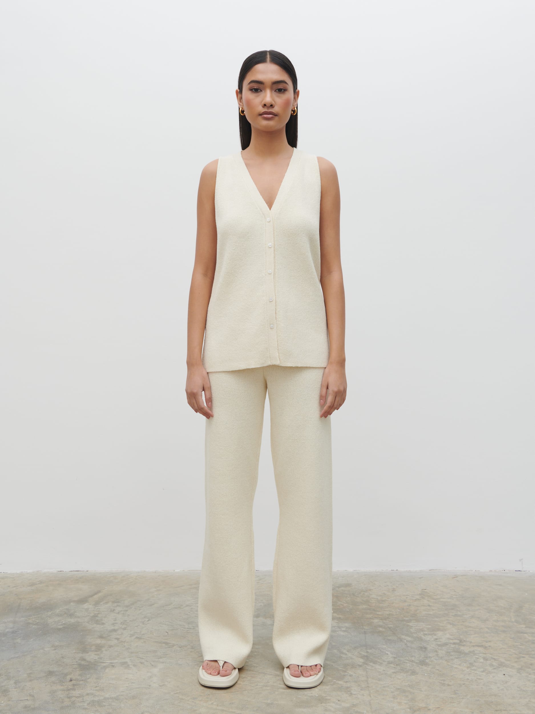Kourtney Knit Trousers - Cream