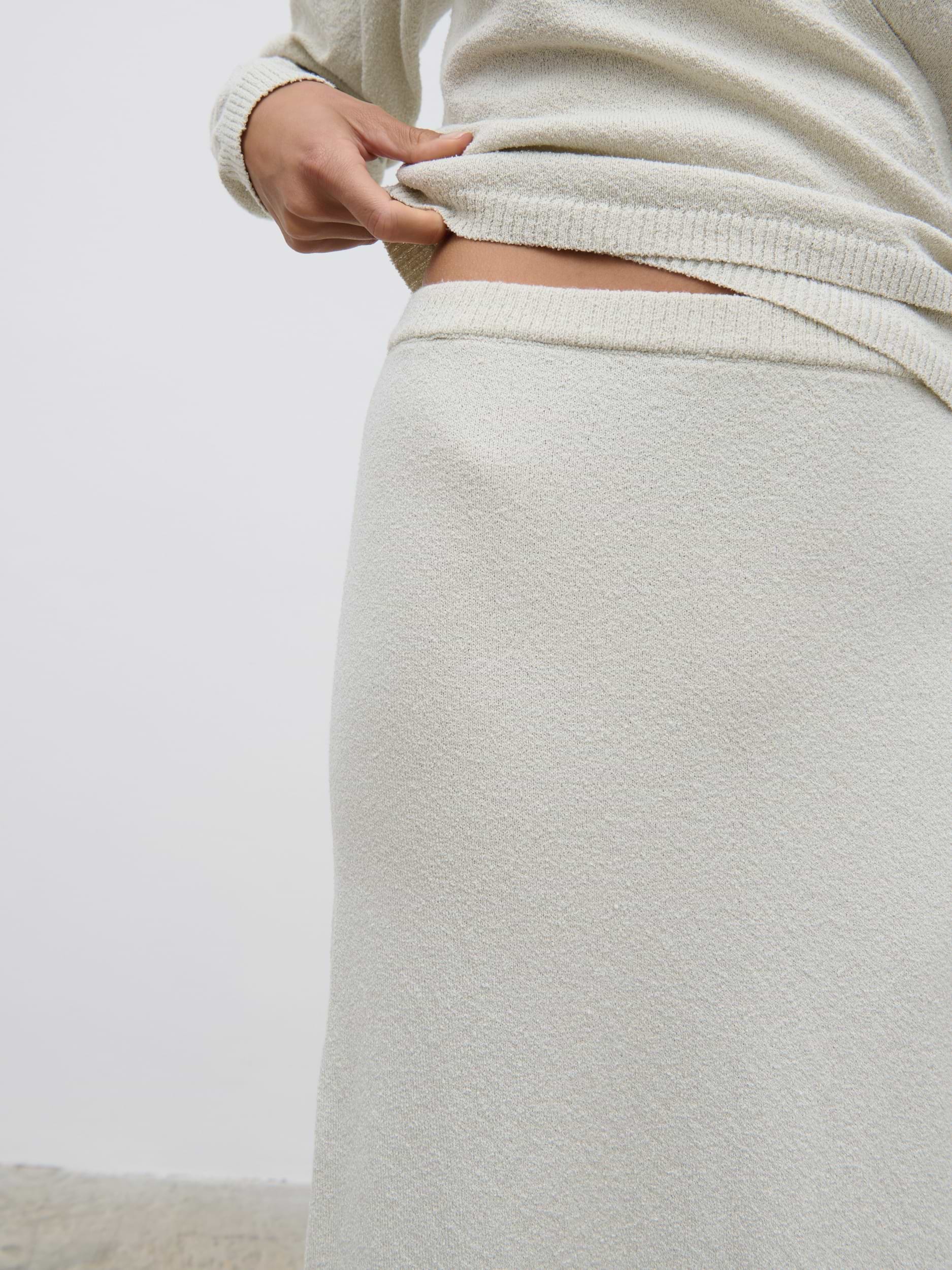 Laney Boucle Knit Midaxi Skirt - Pale Stone