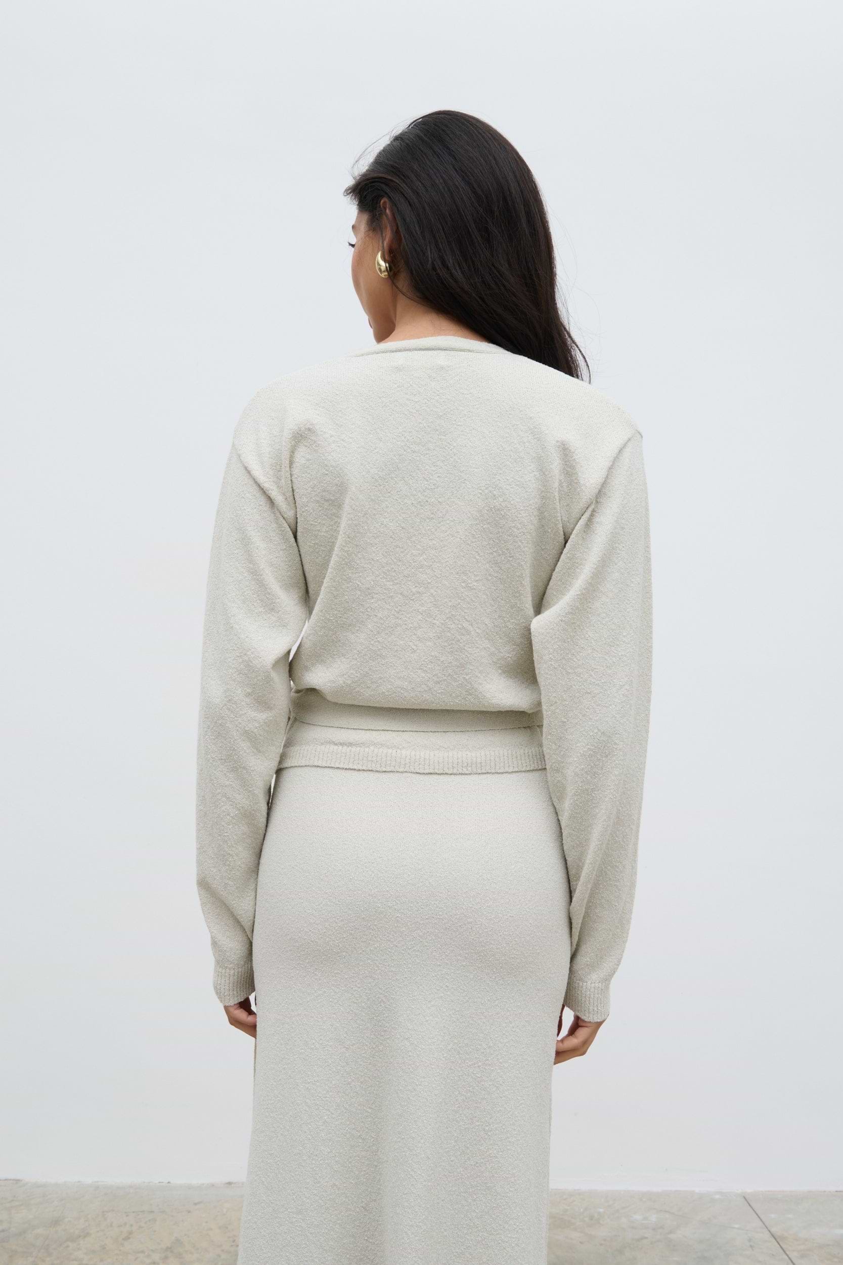 Laney Boucle Knit Midaxi Skirt - Pale Stone