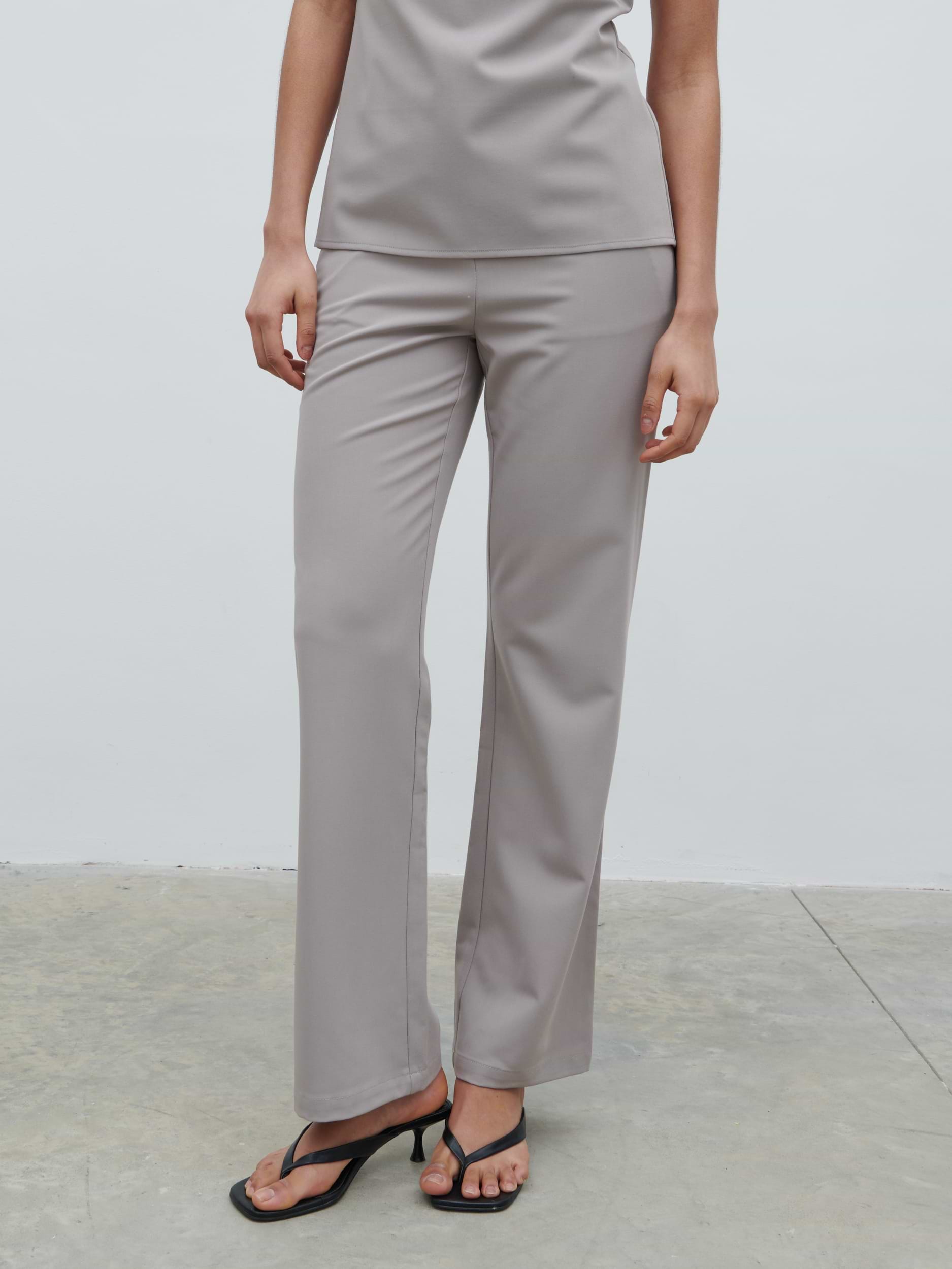 Laria Tailored Slim Leg Trousers - Stone