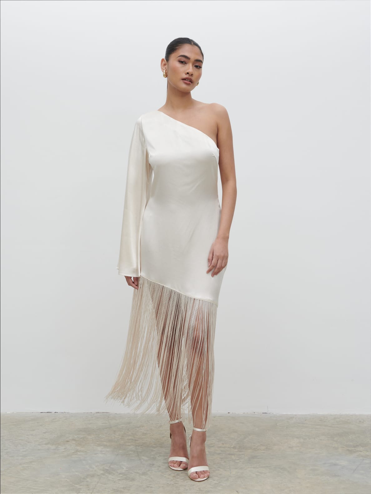 Lerins Fringed Midaxi Dress - Ivory