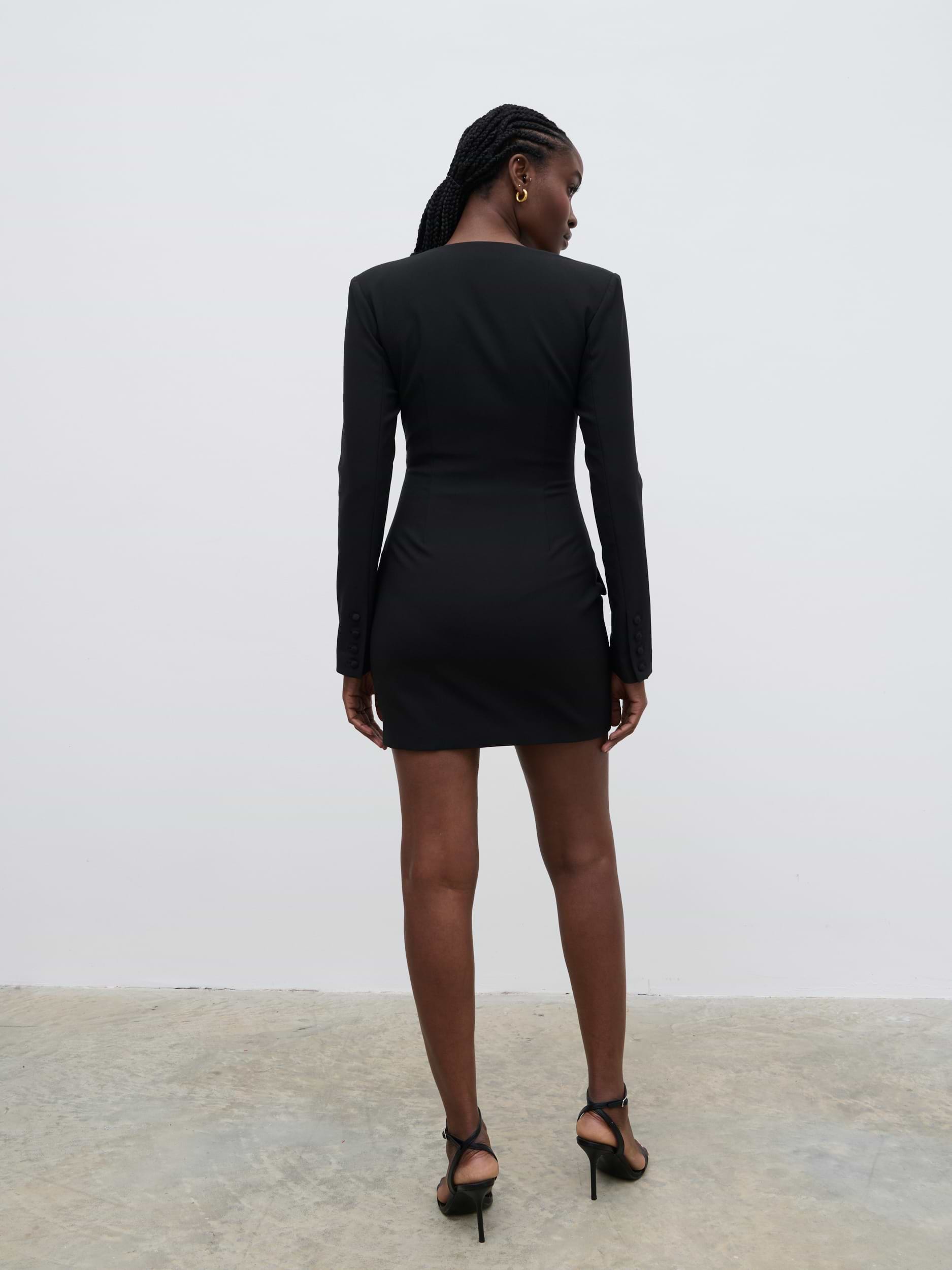Lou Embellished Trim Mini Dress - Black