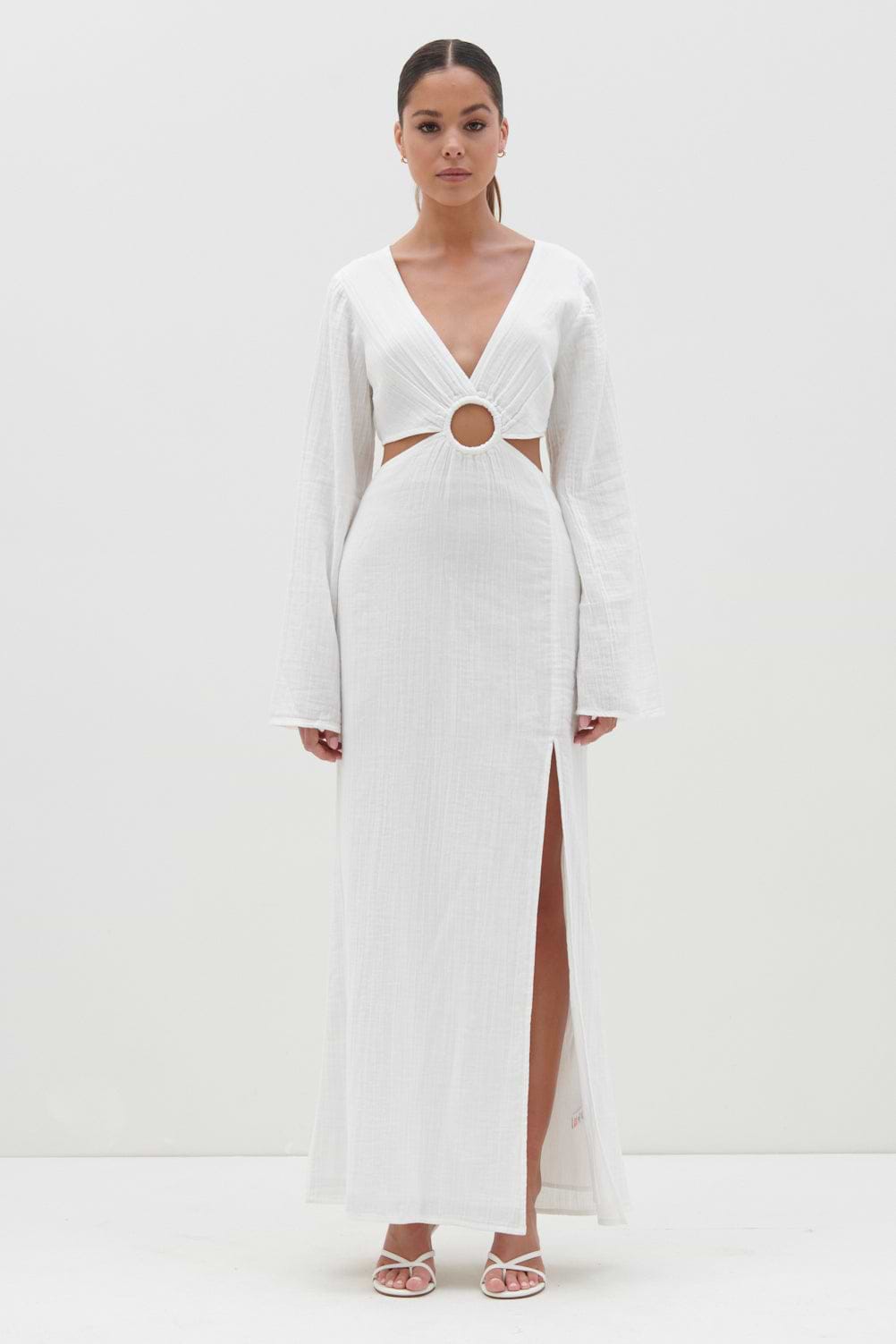 Luca Cut Out Ring Dress - Cream