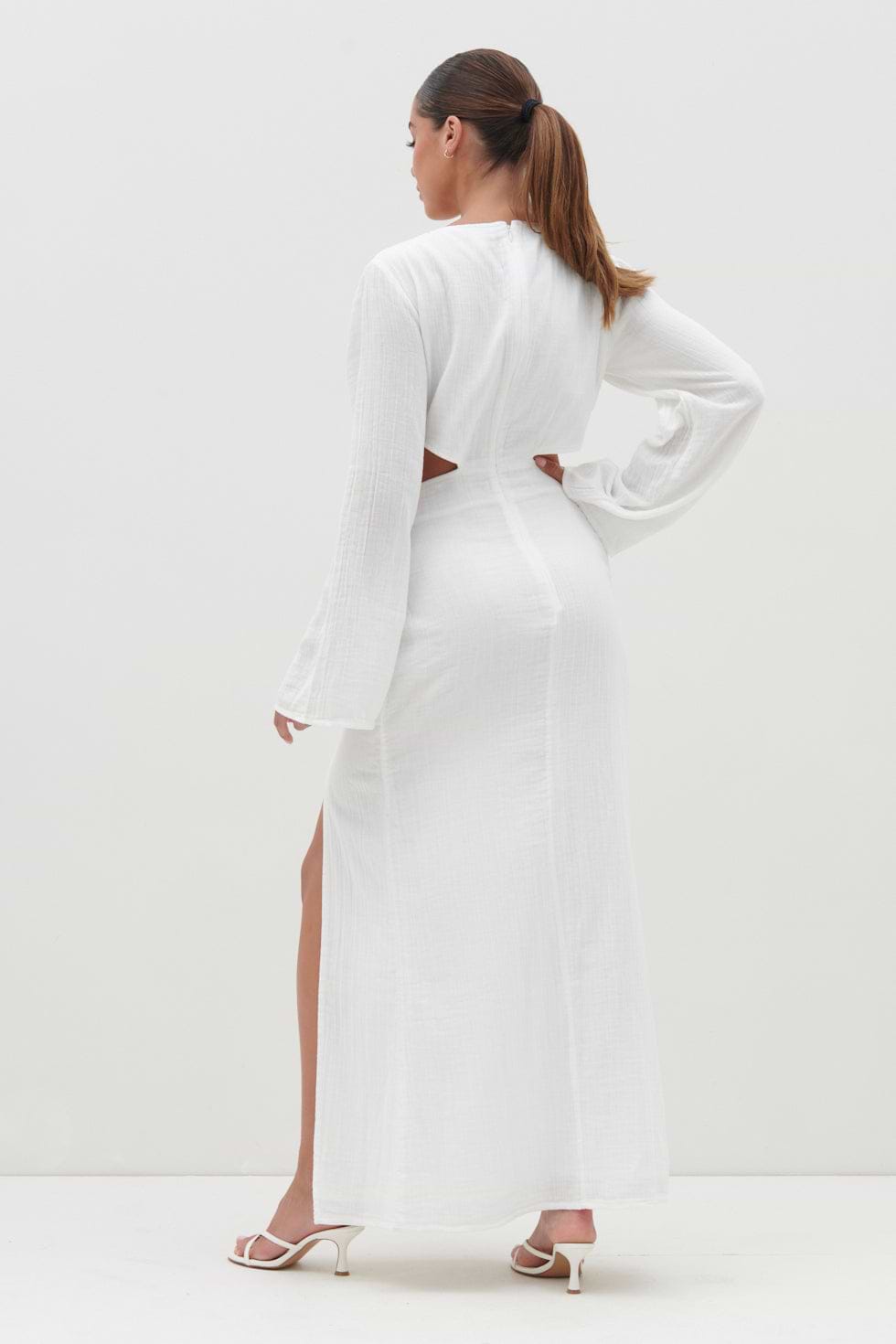 Luca Cut Out Ring Dress - Cream