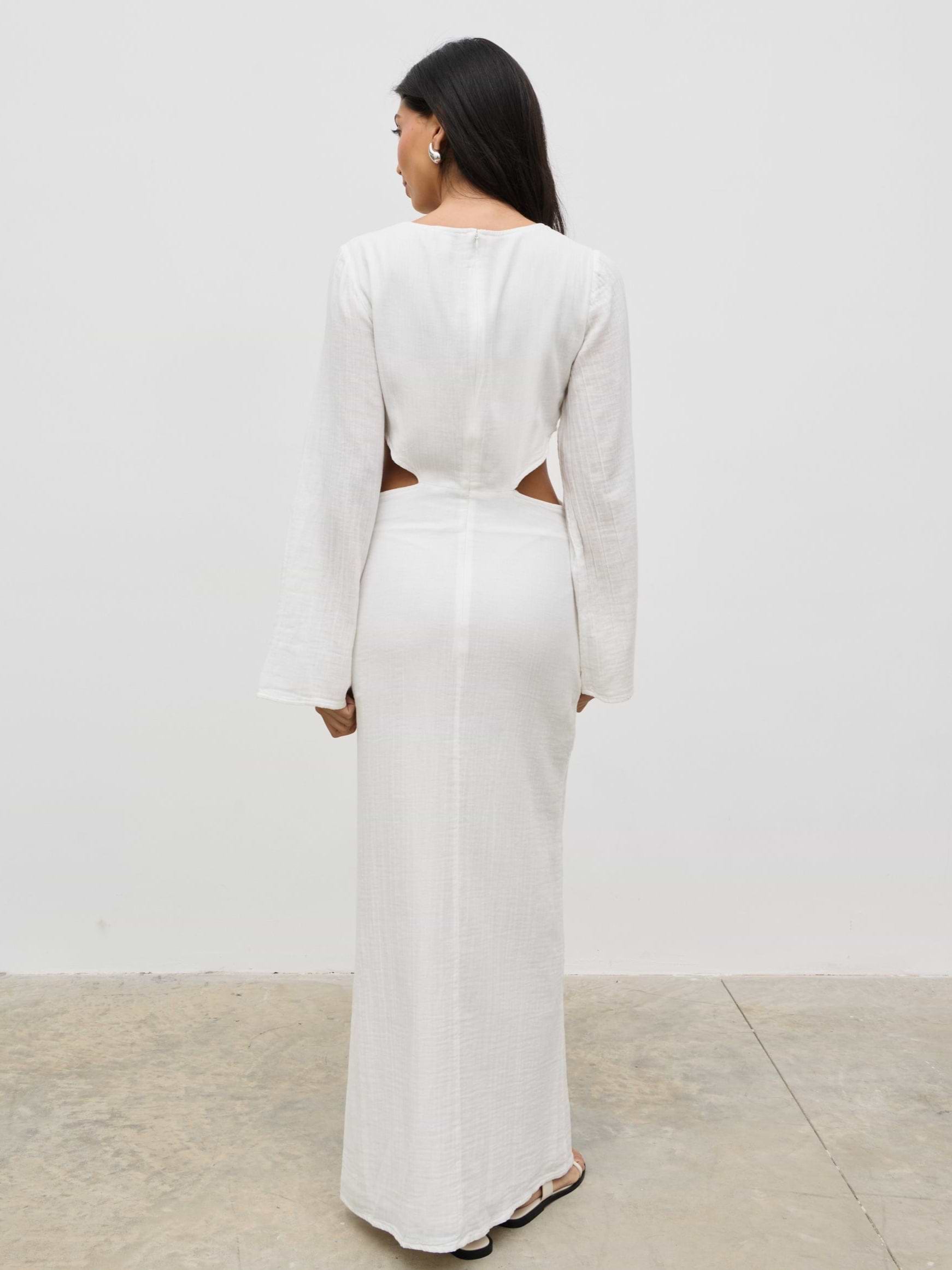 Luca Cut Out Ring Dress - Cream