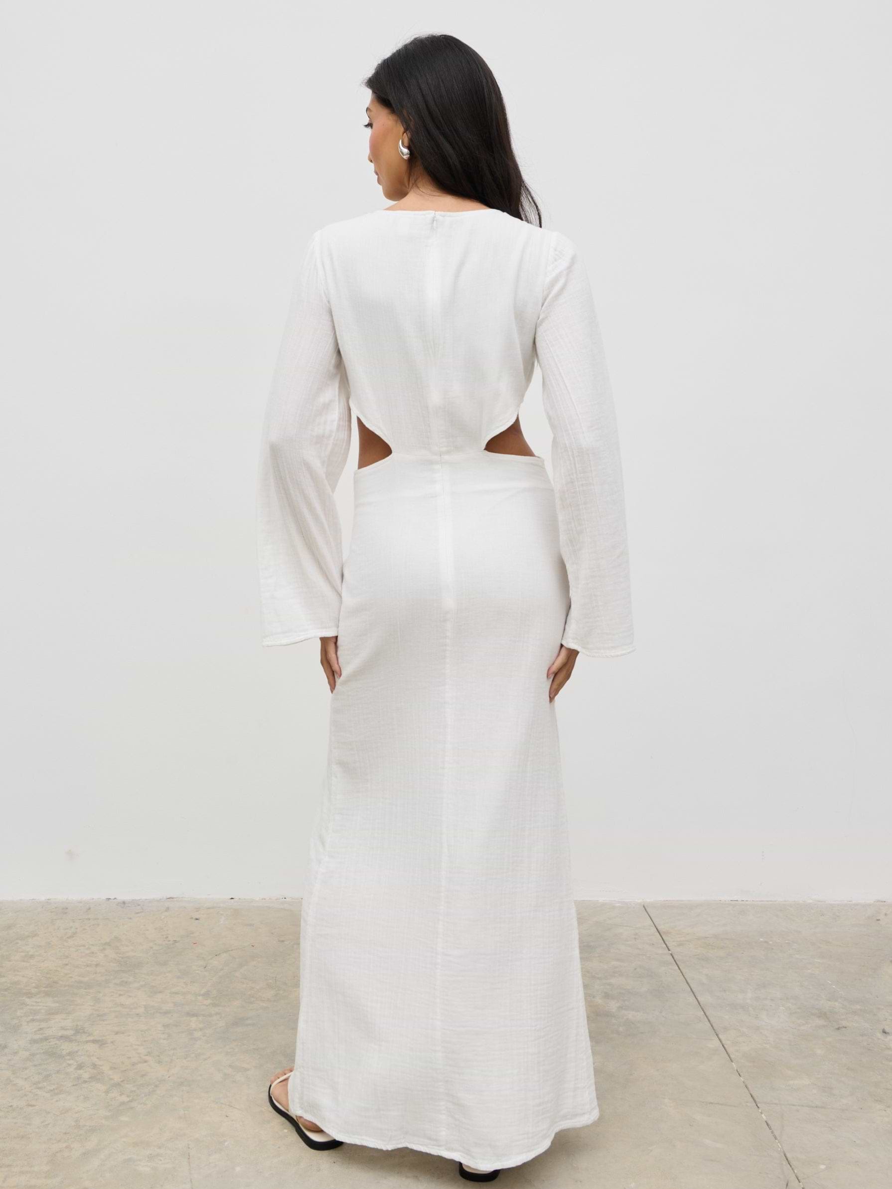 Luca Cut Out Ring Dress - Cream