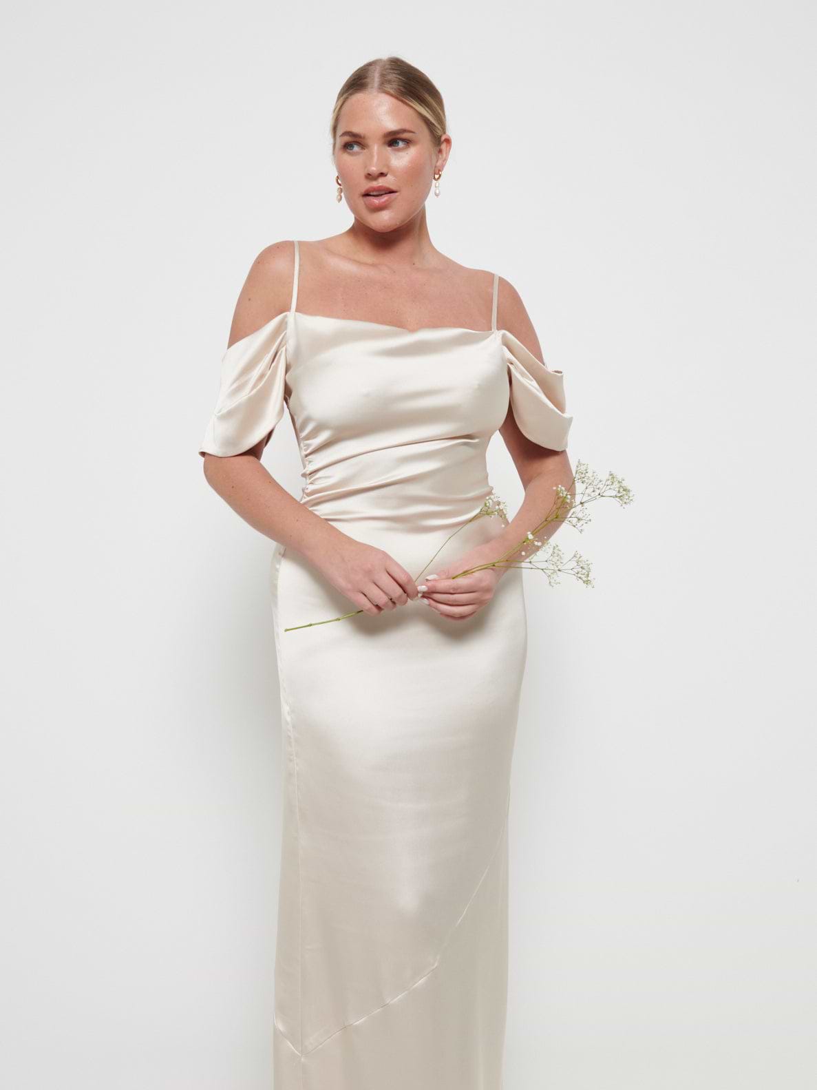 Lucette Recycled Maxi Bridesmaid Dress - Champagne