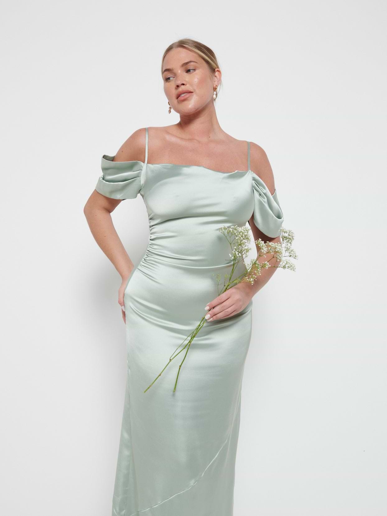 Lucette Recycled Maxi Bridesmaid Dress - Sage