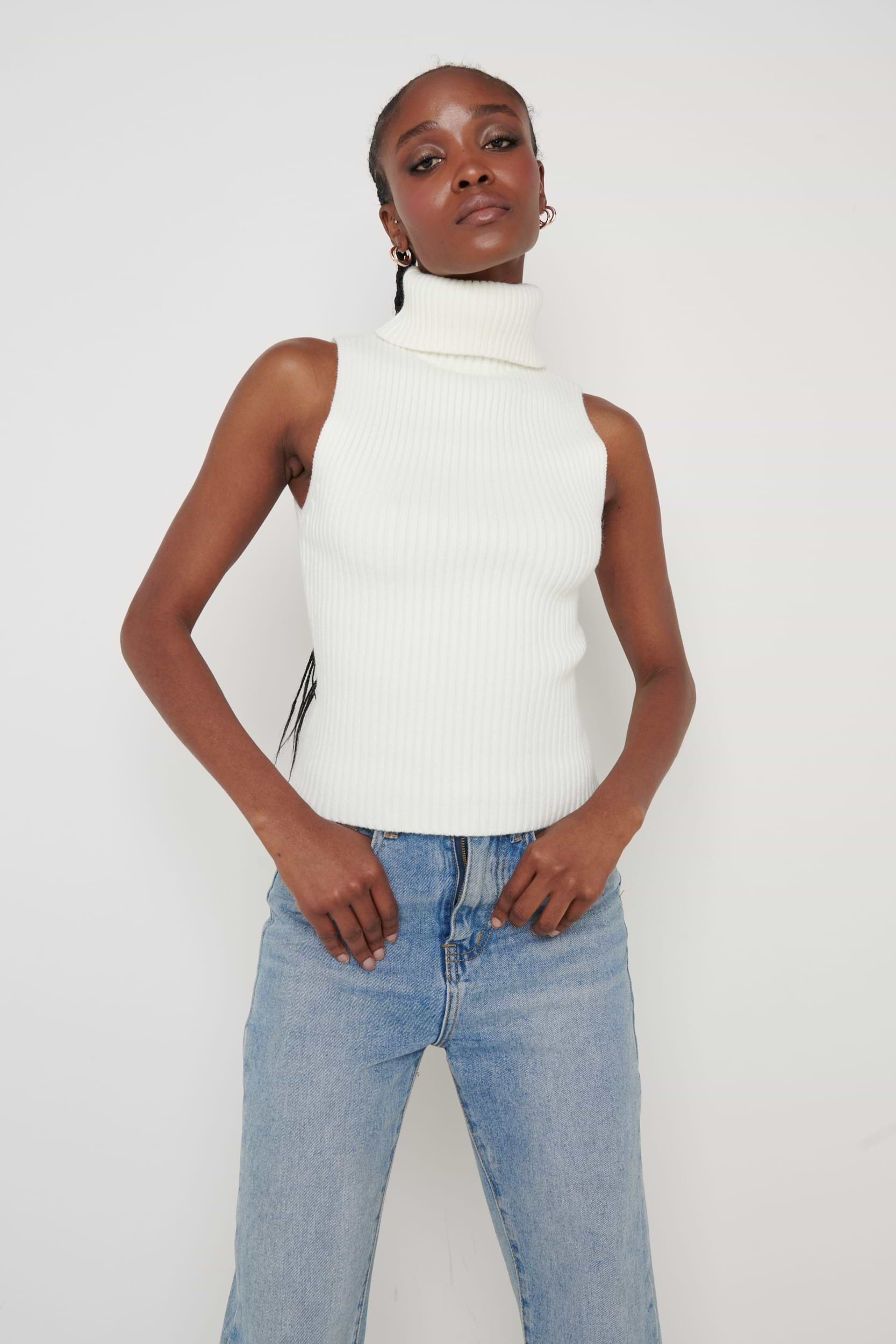 トップス MALLYARN ROLL NECK KNIT TOPS MALLYARN ROLL NECK KNIT TOPS