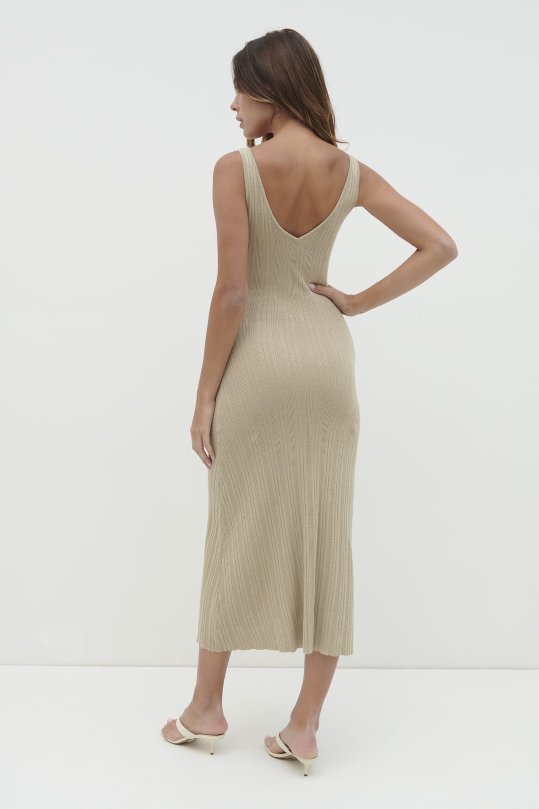 Macie V Neck Midaxi Dress - Gold