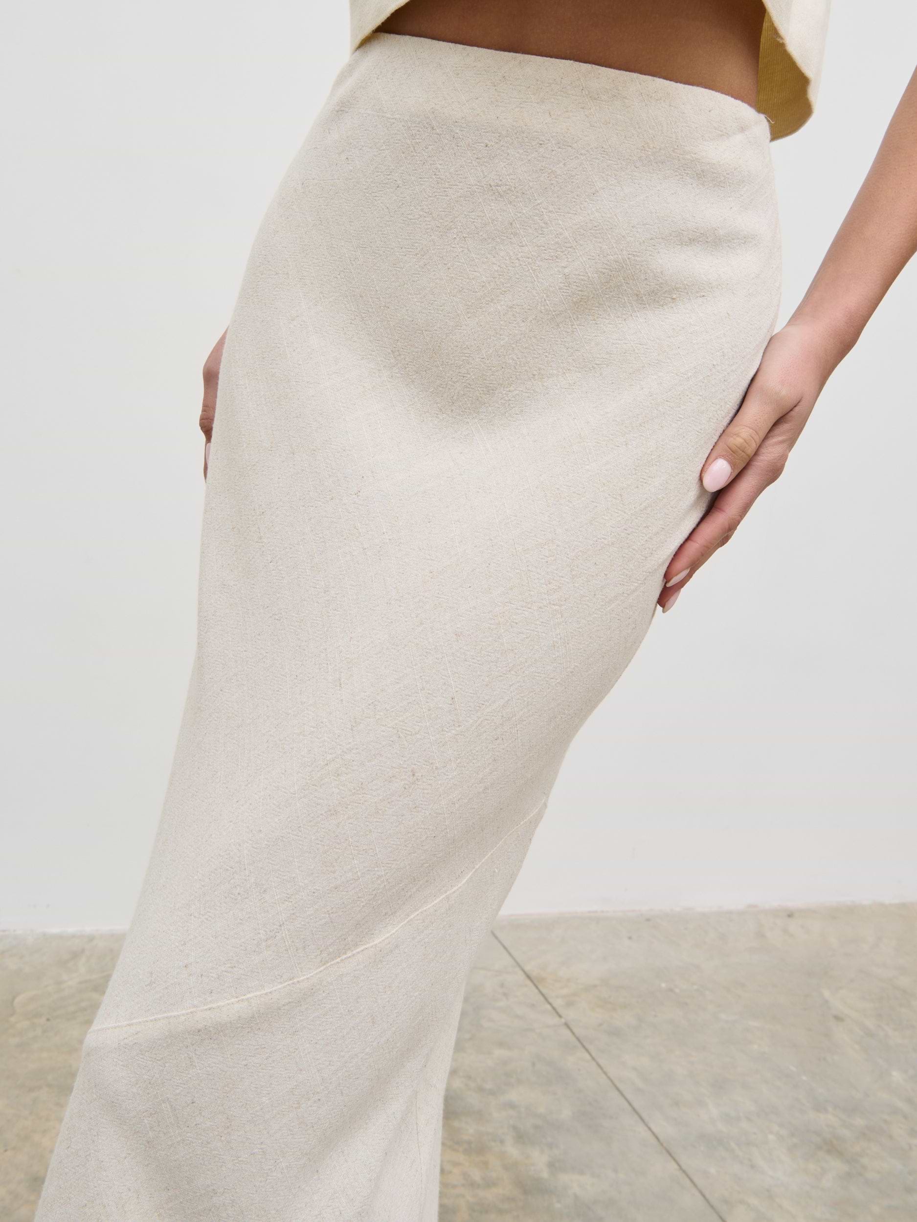 Maisy Linen Maxi Skirt - Natural
