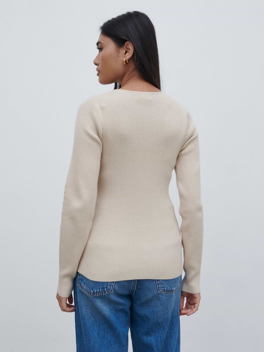 Maple Fitted Knit Cardigan - Light Beige