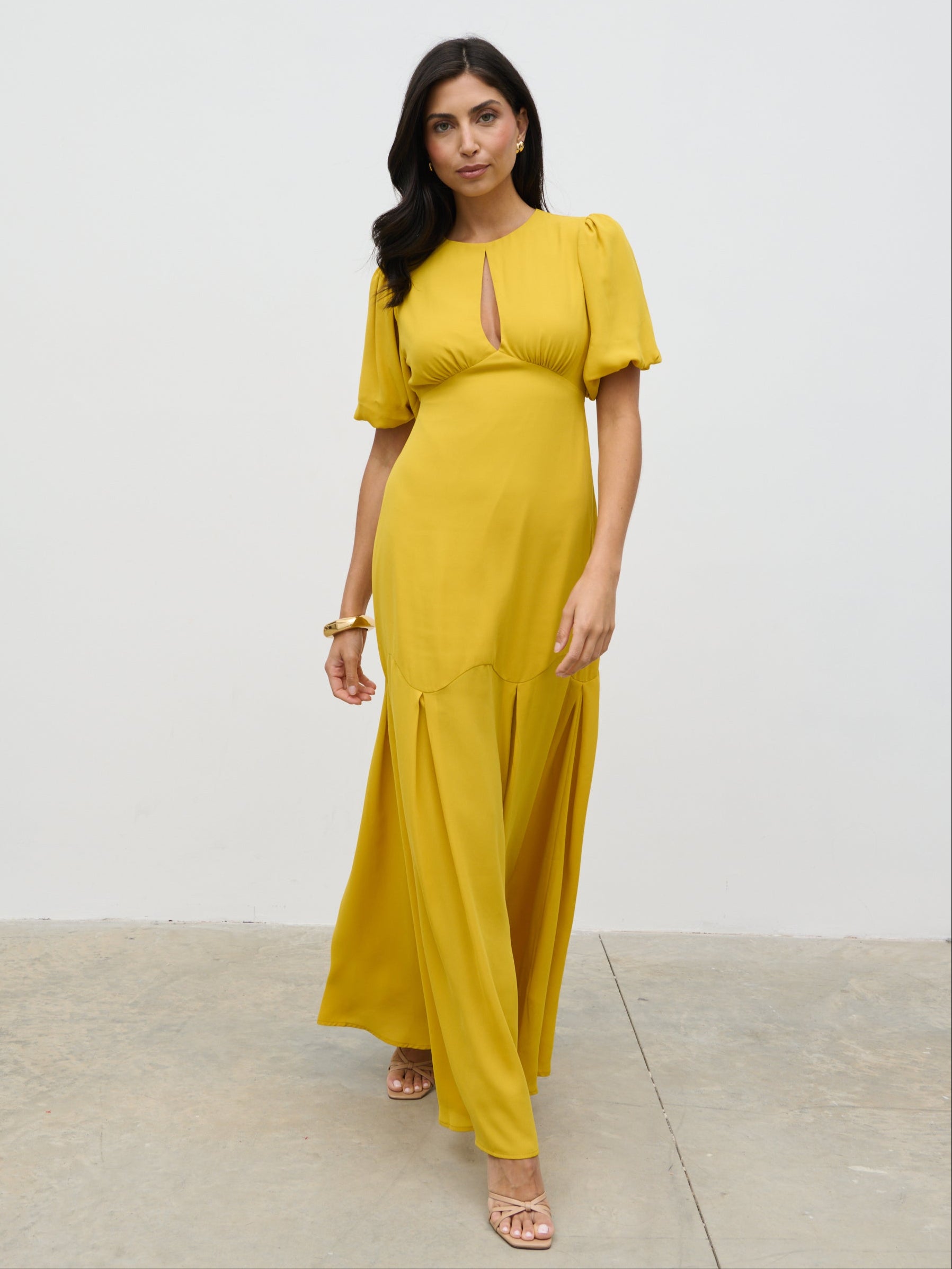 Maribel Puff Sleeve Maxi Dress - Yellow Ochre