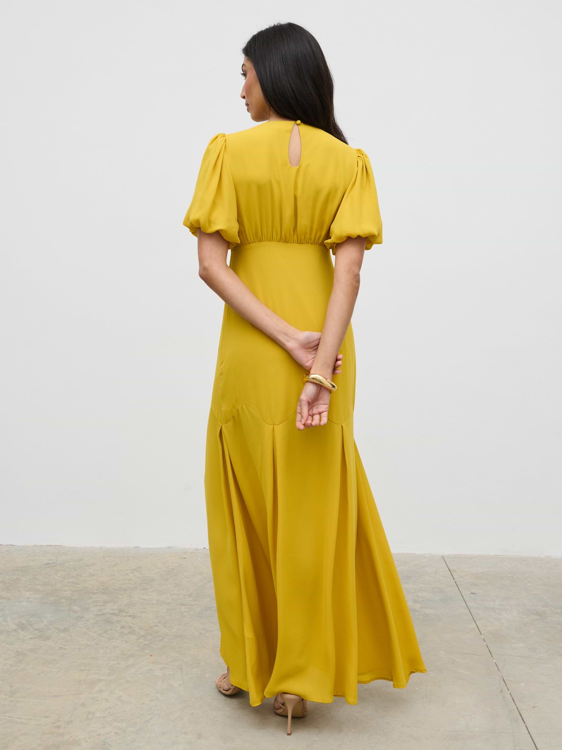 Maribel Puff Sleeve Maxi Dress - Yellow Ochre