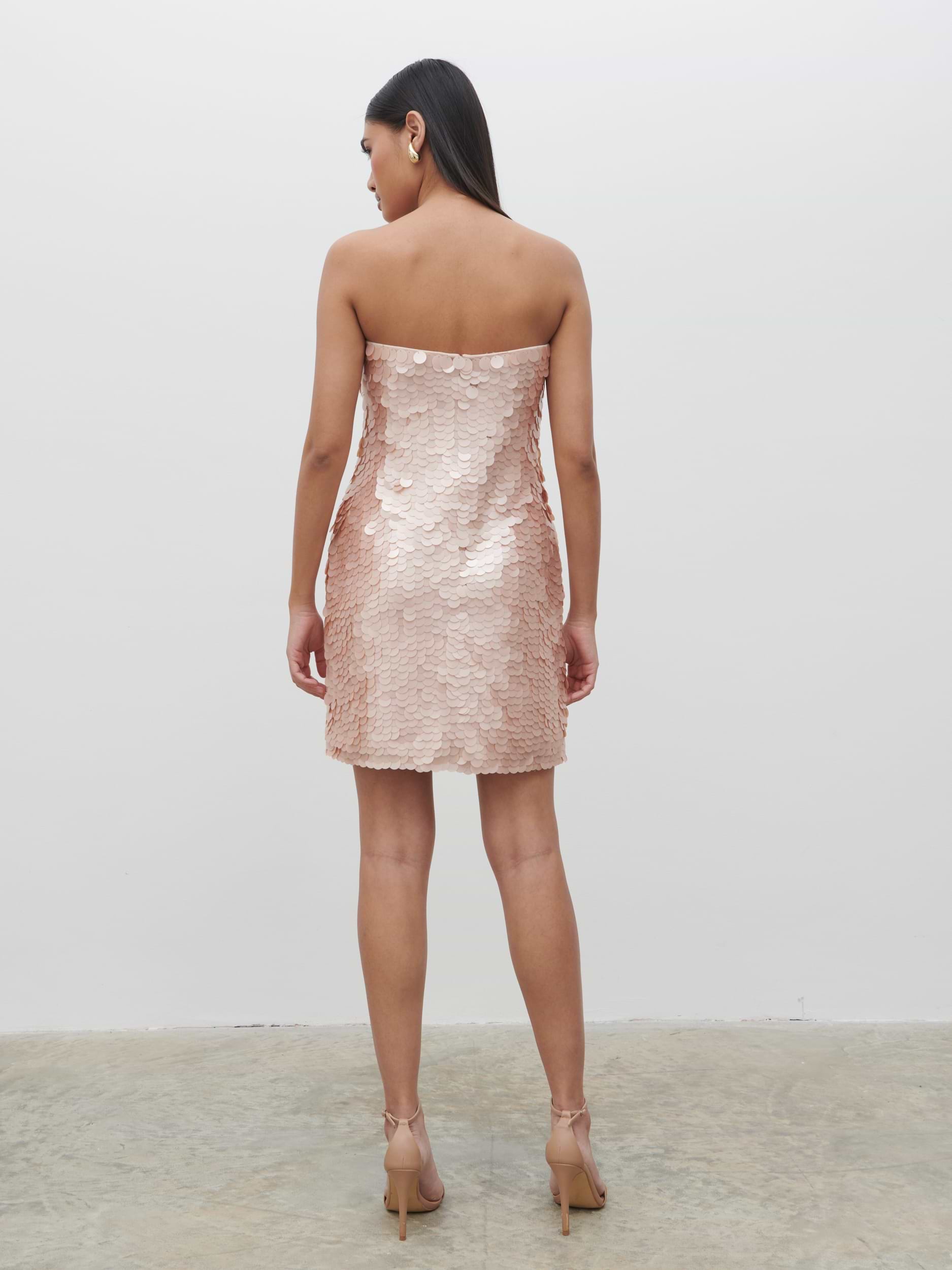 Marseille Bandeau Sequin Mini Dress - Blush