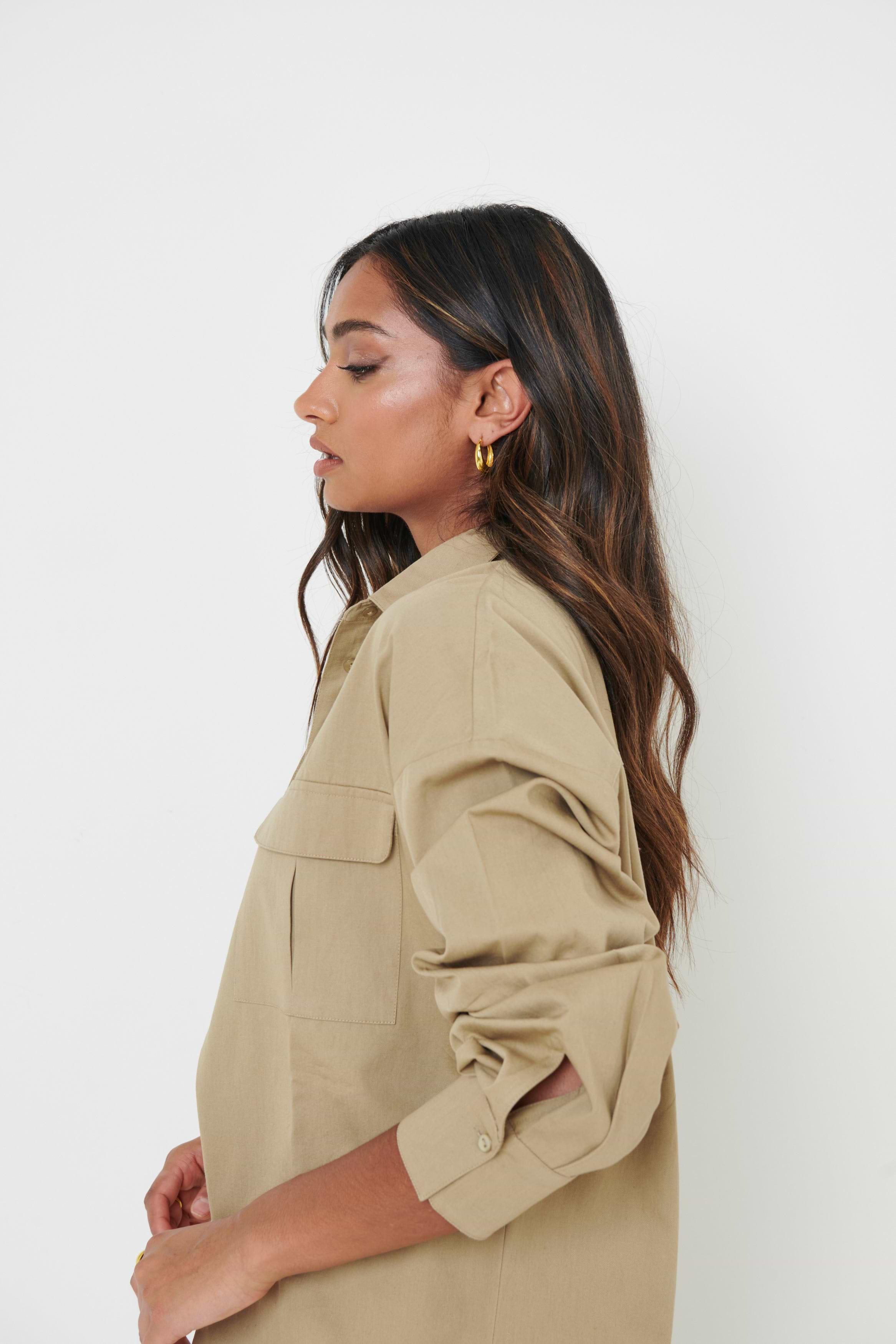 Max Utility Shirt - Pale Olive Grey
