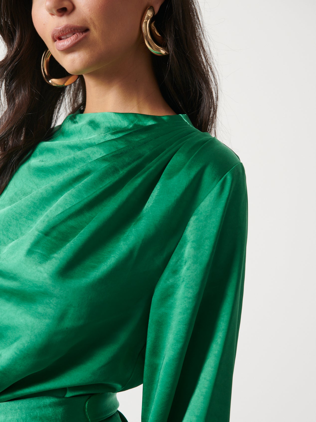 Maya Metallic Mini Dress - Emerald Green