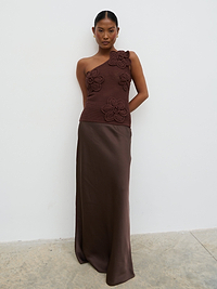 Breya Maxi Skirt - Chocolate Brown