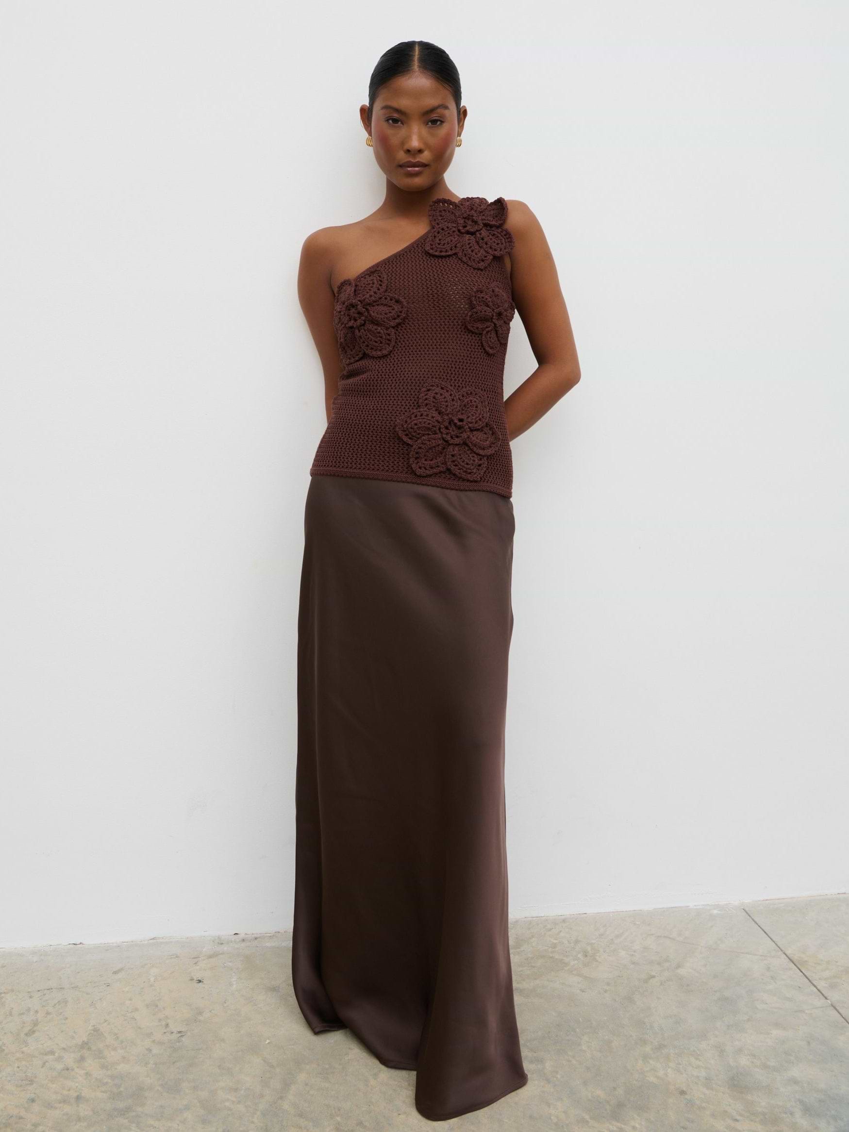 Breya Maxi Skirt - Chocolate Brown