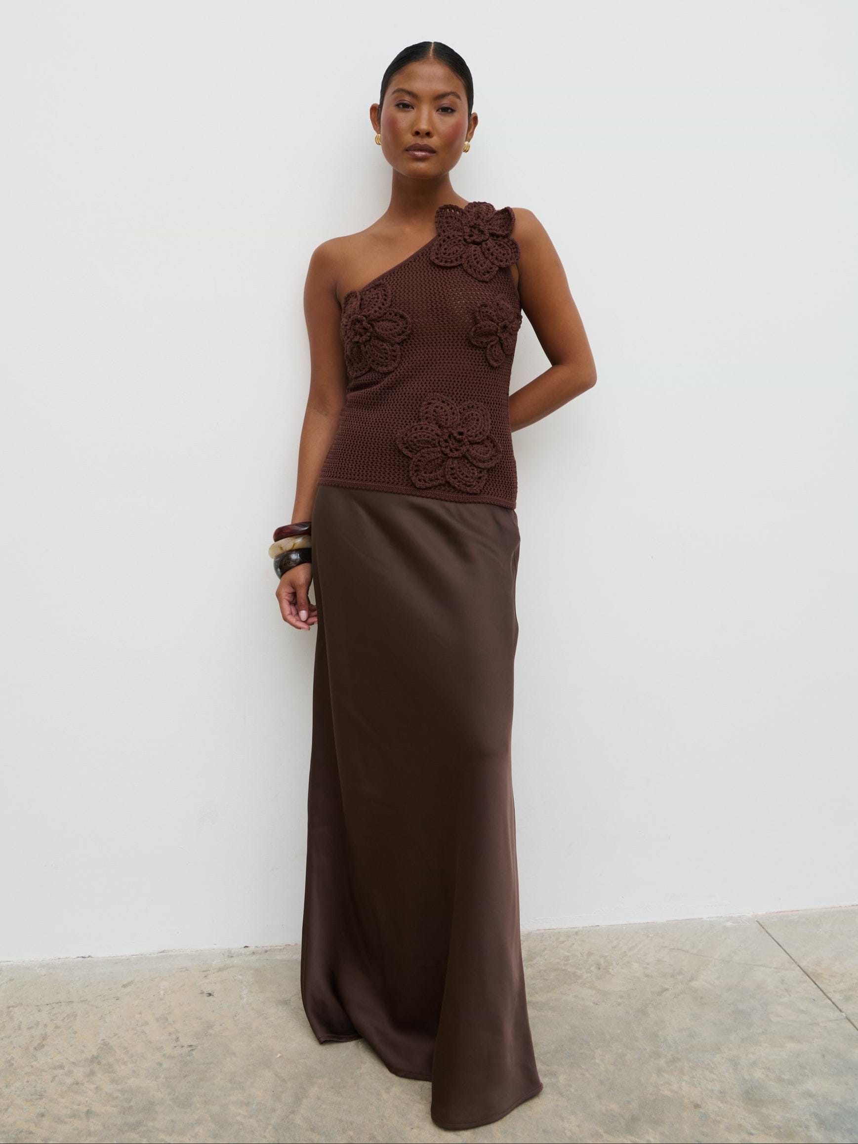 Breya Maxi Skirt - Chocolate Brown