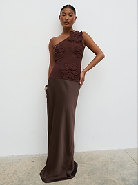 Breya Maxi Skirt - Chocolate Brown