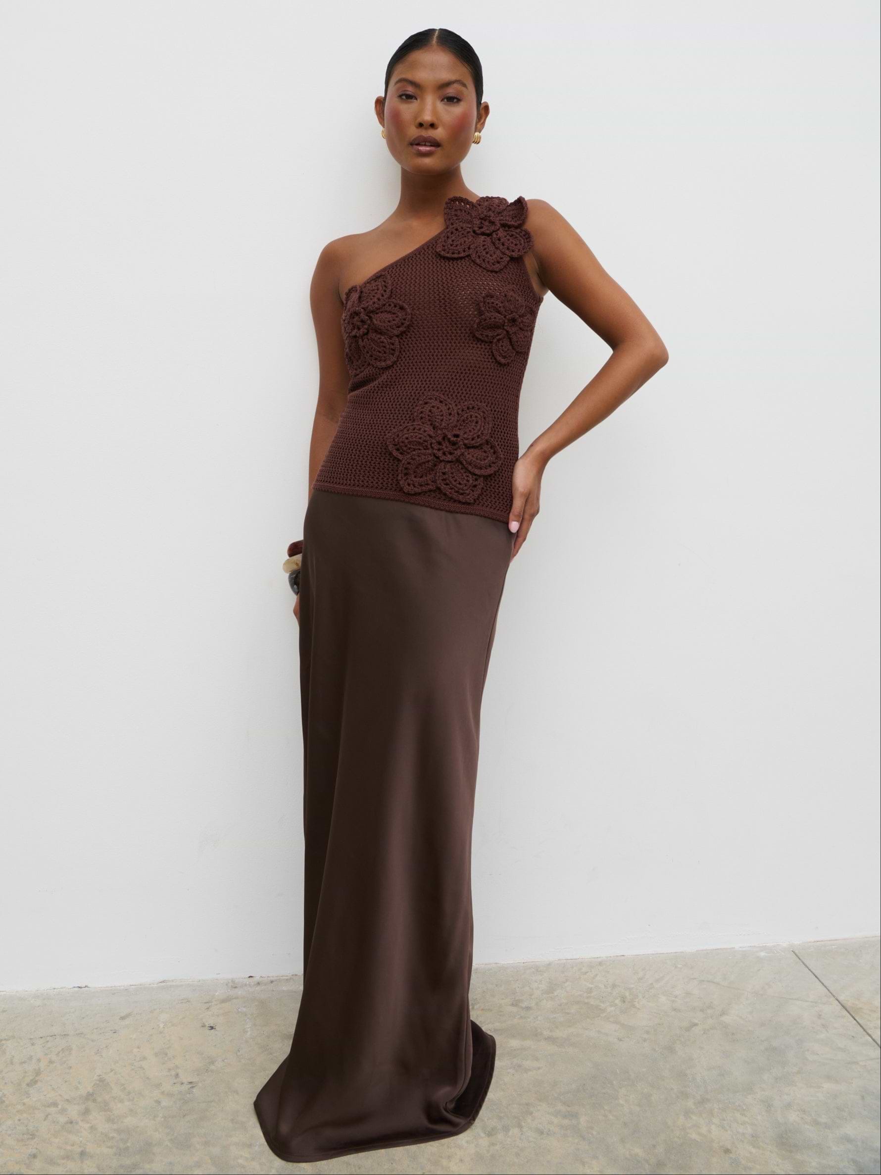 Breya Maxi Skirt - Chocolate Brown