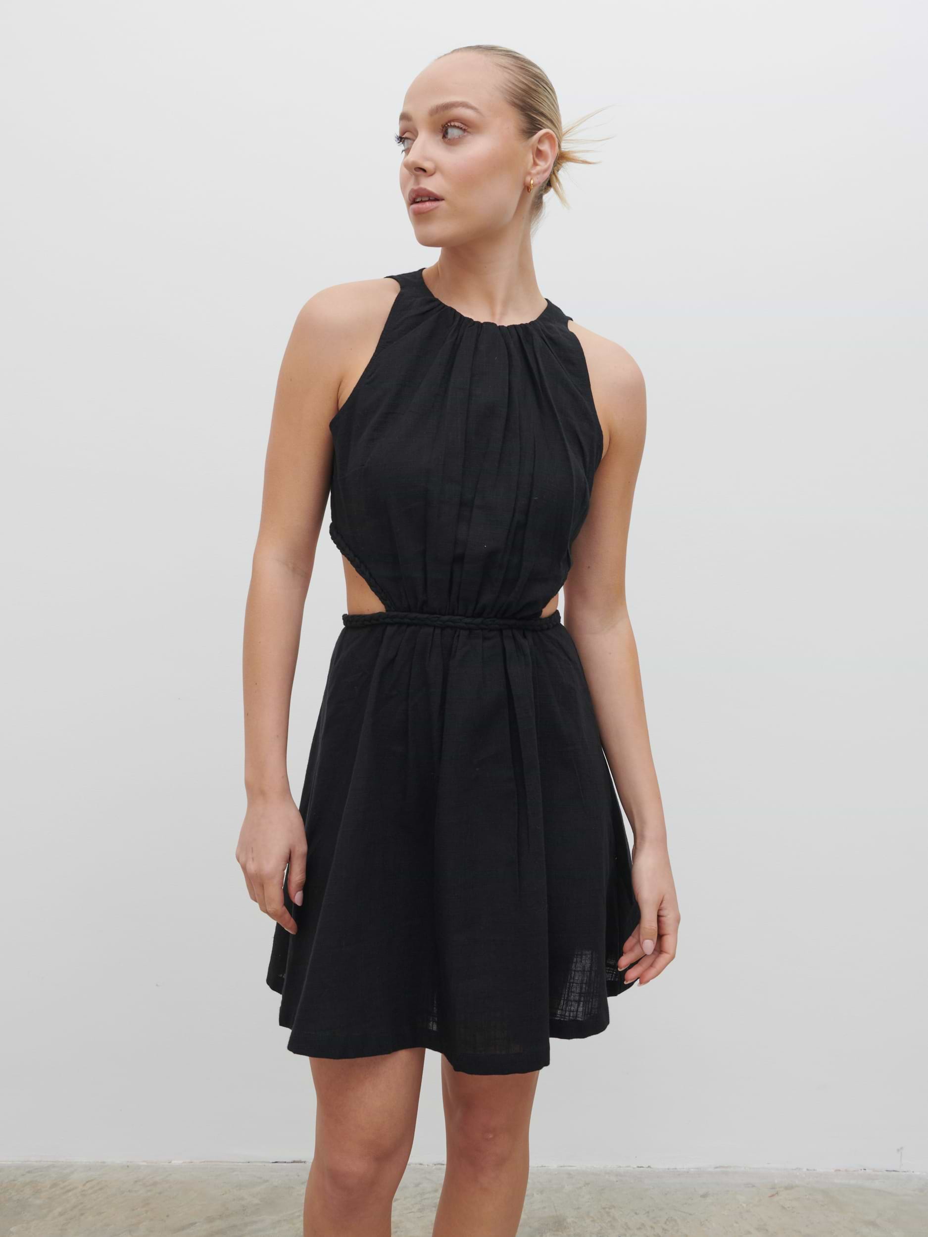 Melody Cut Out Mini Dress - Black