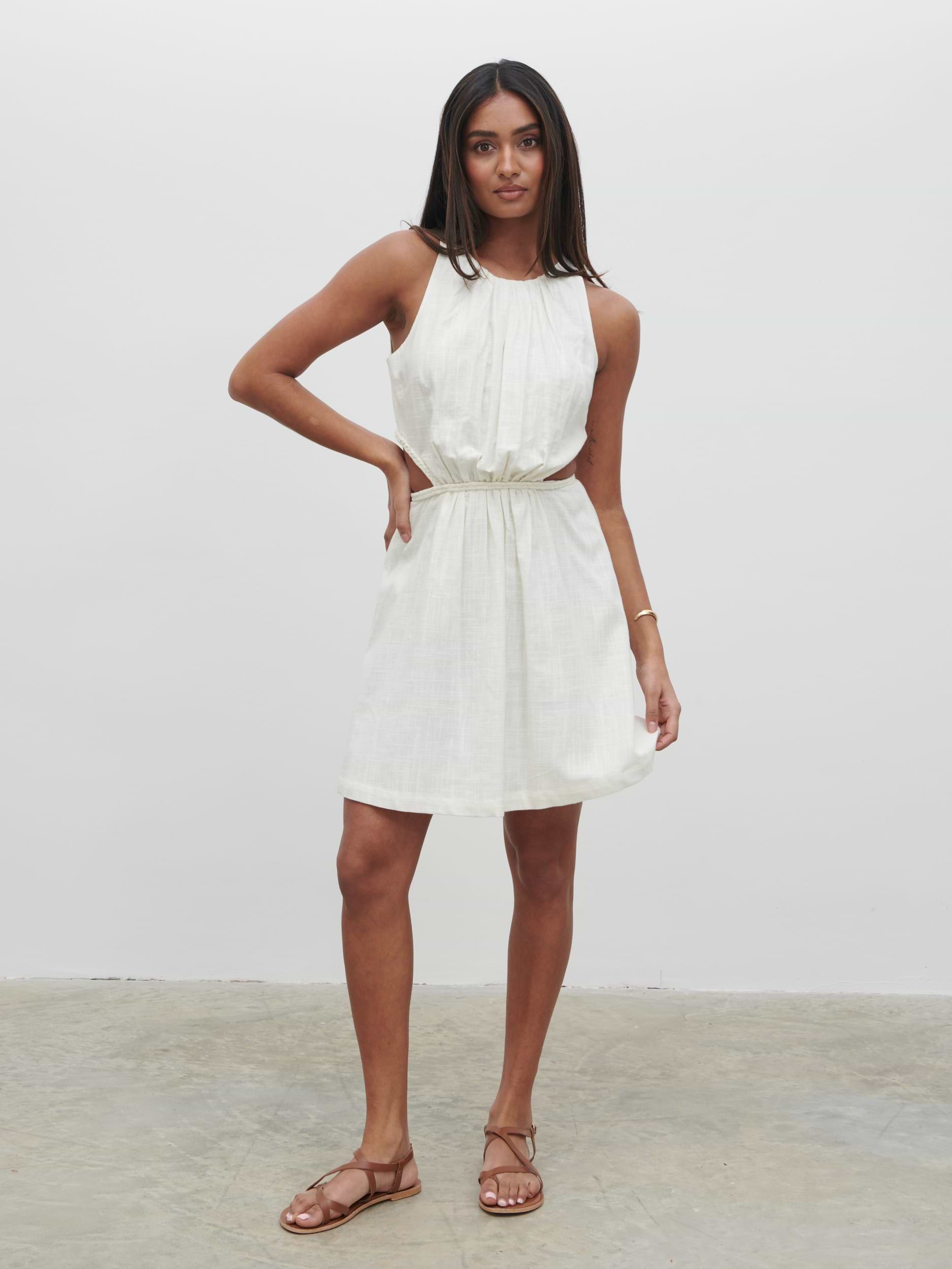 Melody Cut Out Mini Dress - Cream