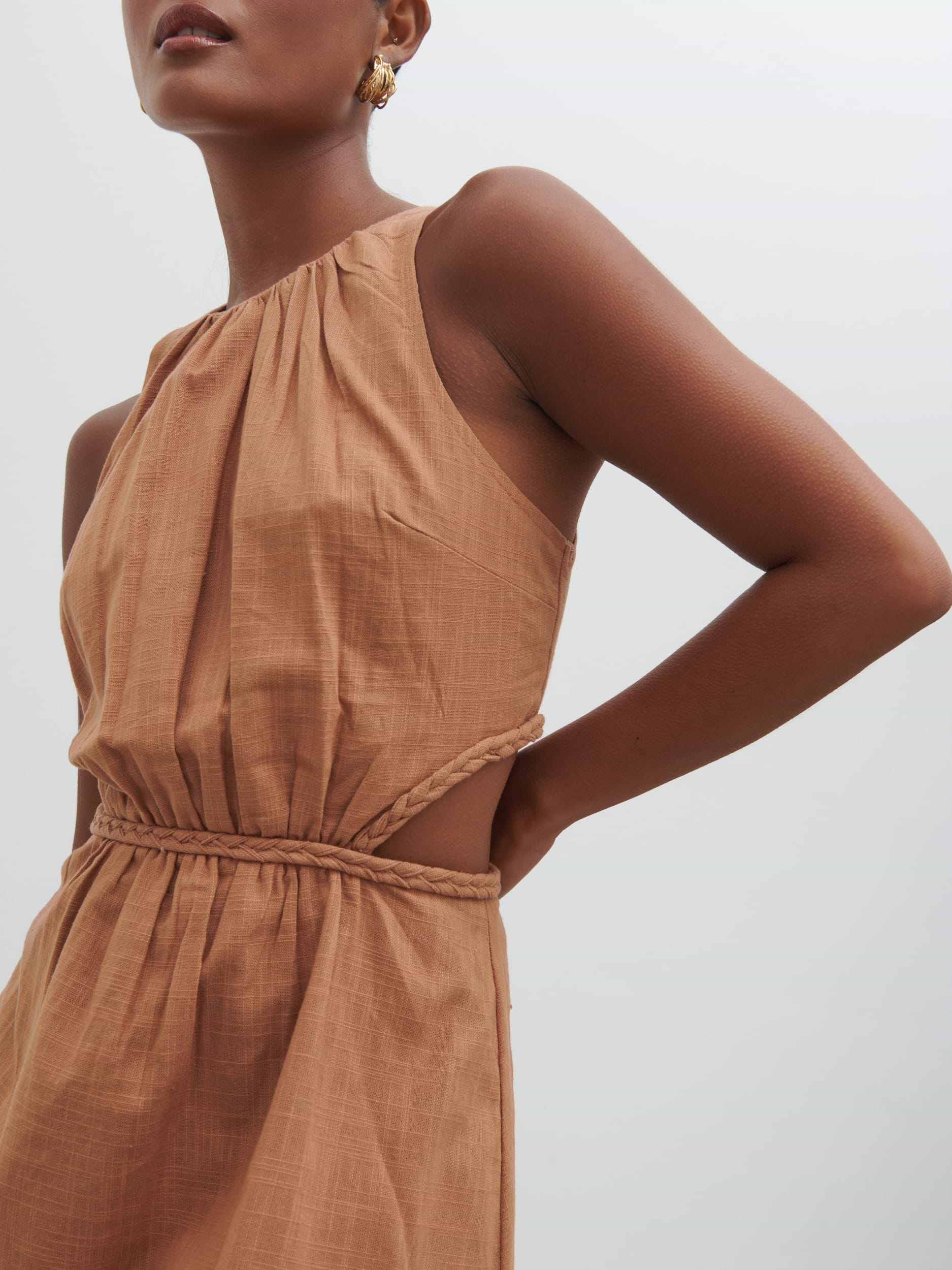 Melody Cut Out Mini Dress - Biscuit