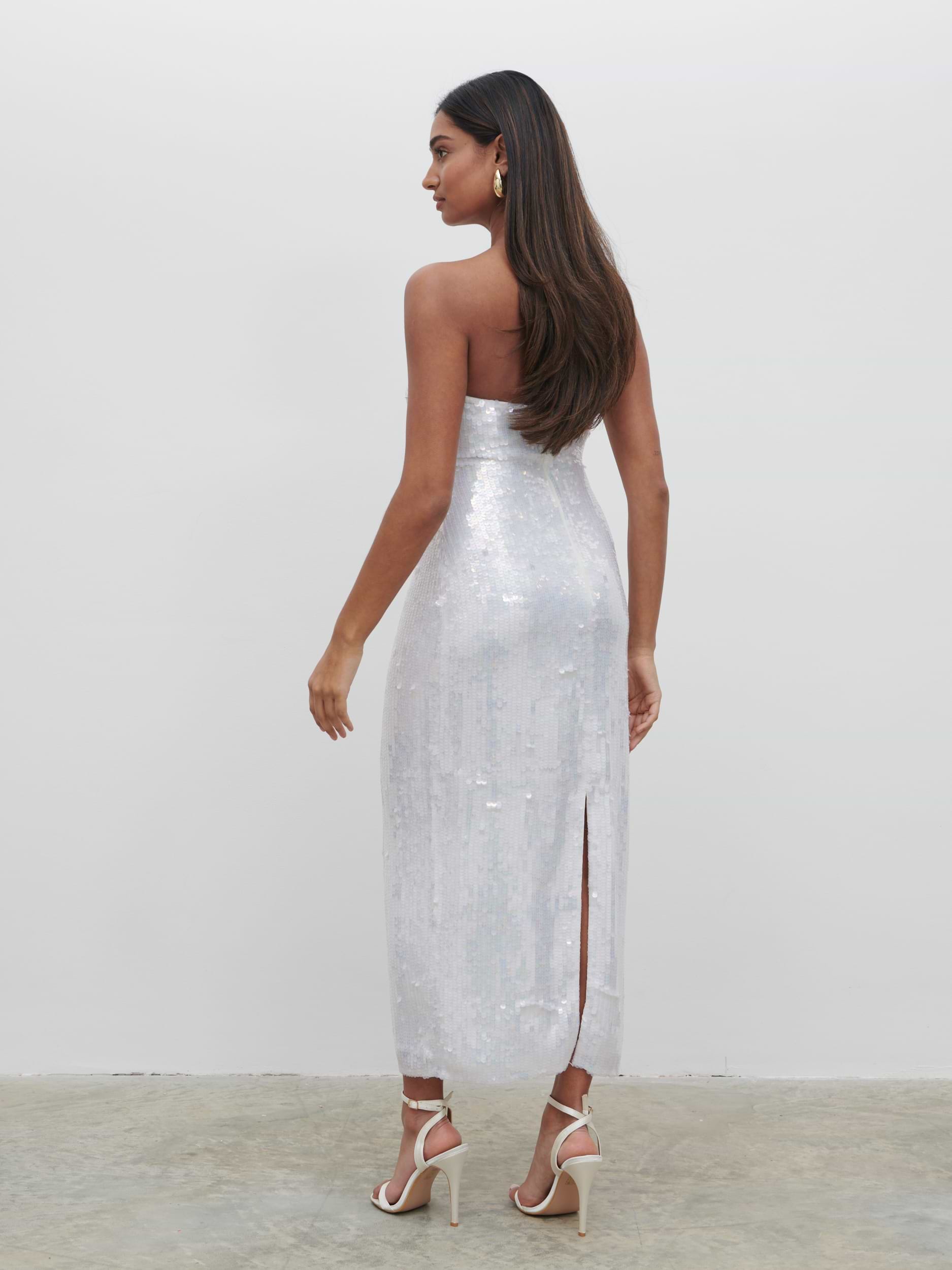 Menton Floral Sequin Midaxi Dress - Ivory