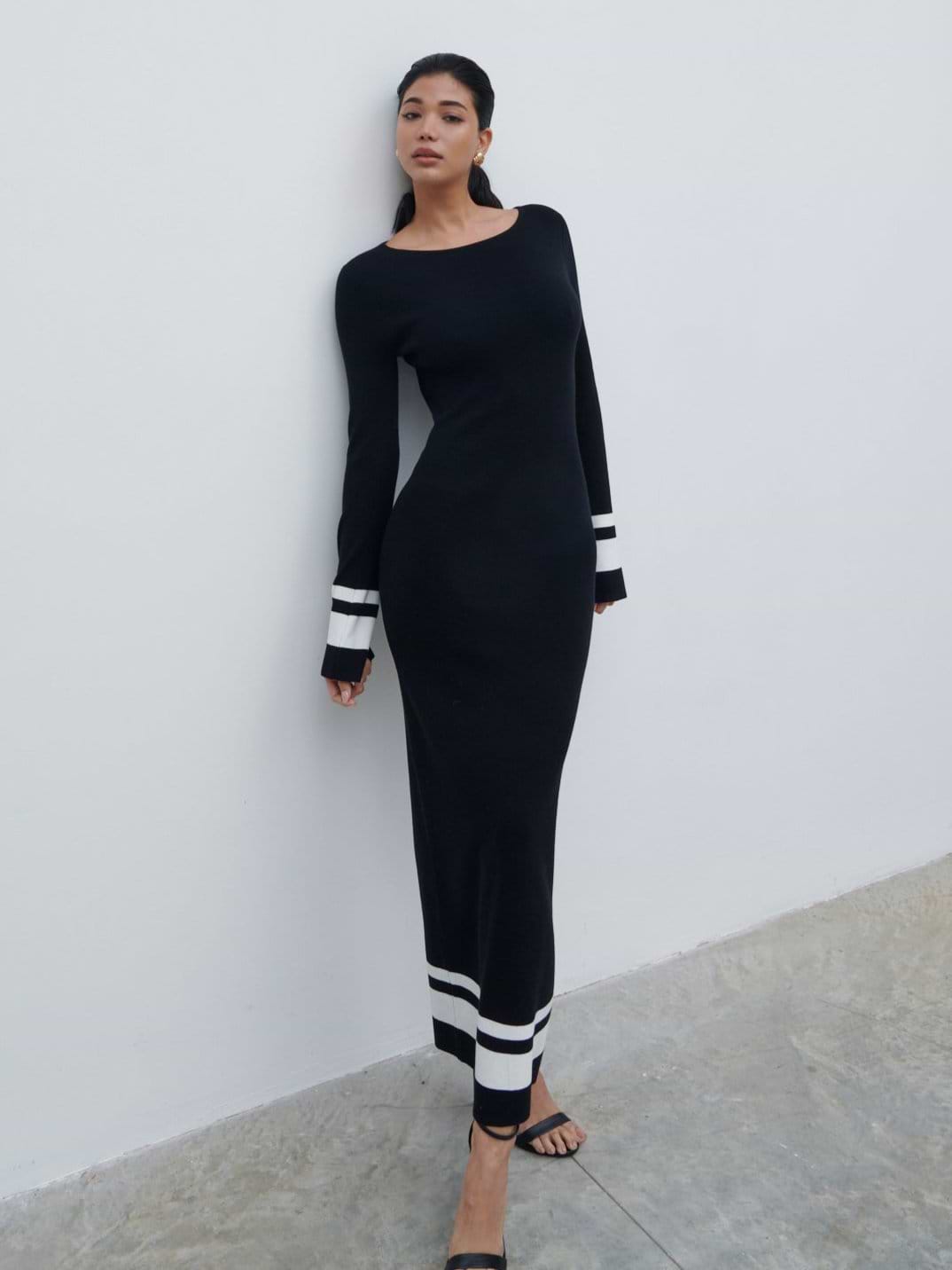 Milana Midaxi Knit Dress - Black