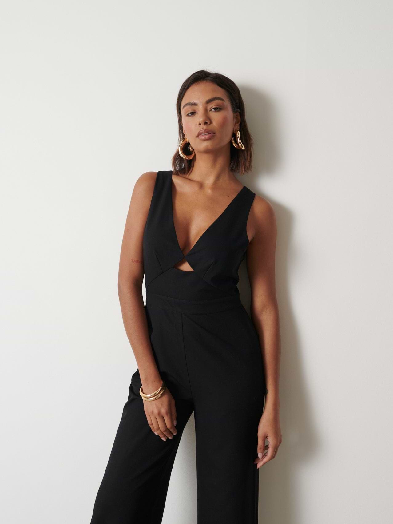 Miley Tie Back Jumpsuit - Black