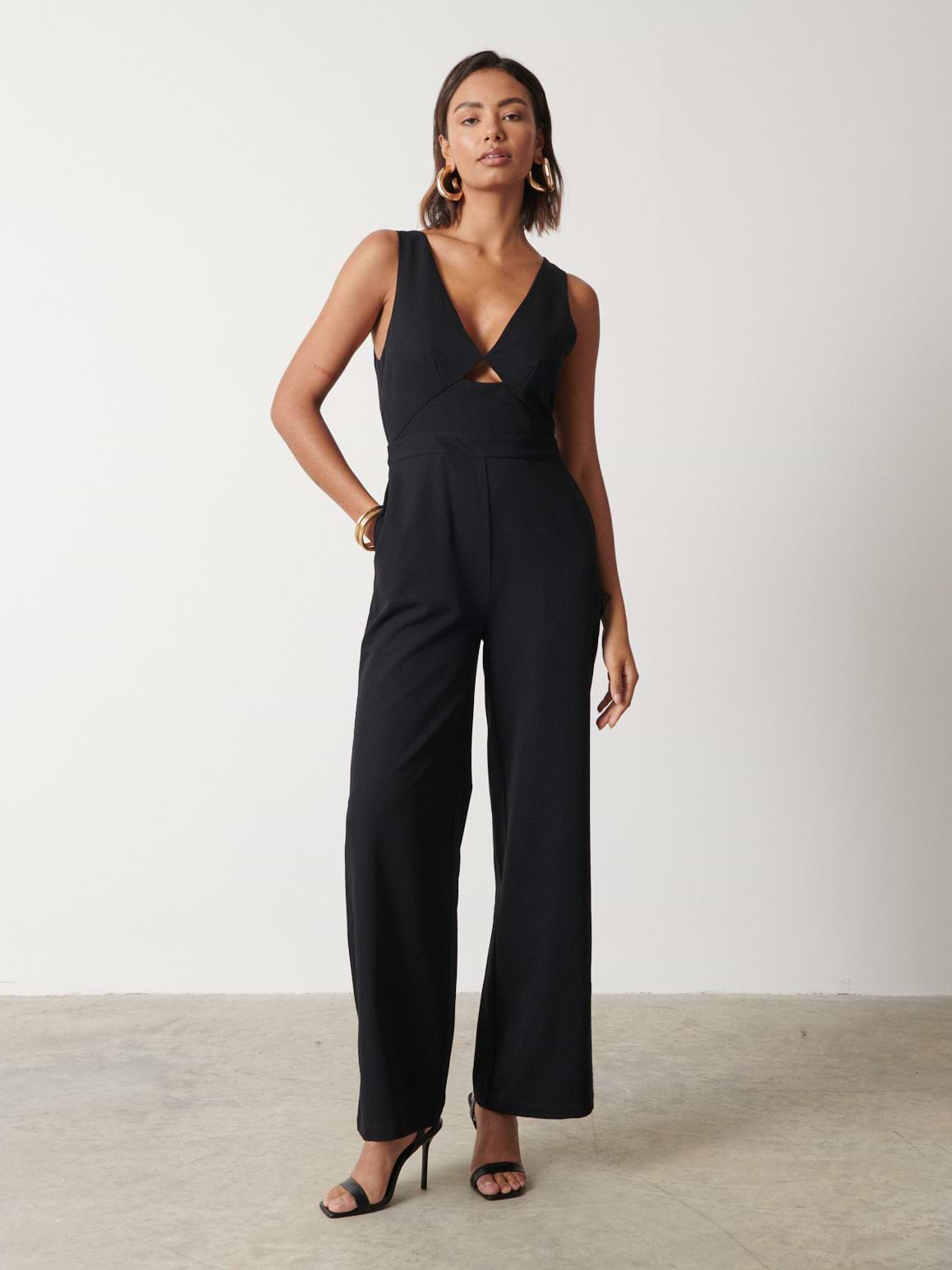 Miley Tie Back Jumpsuit - Black