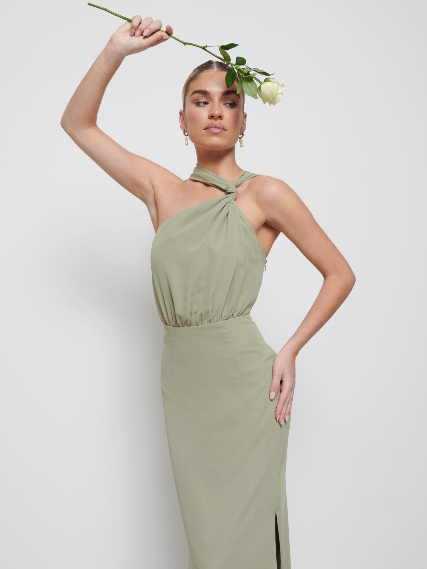 Milly Chiffon Bridesmaid Dress - Olive