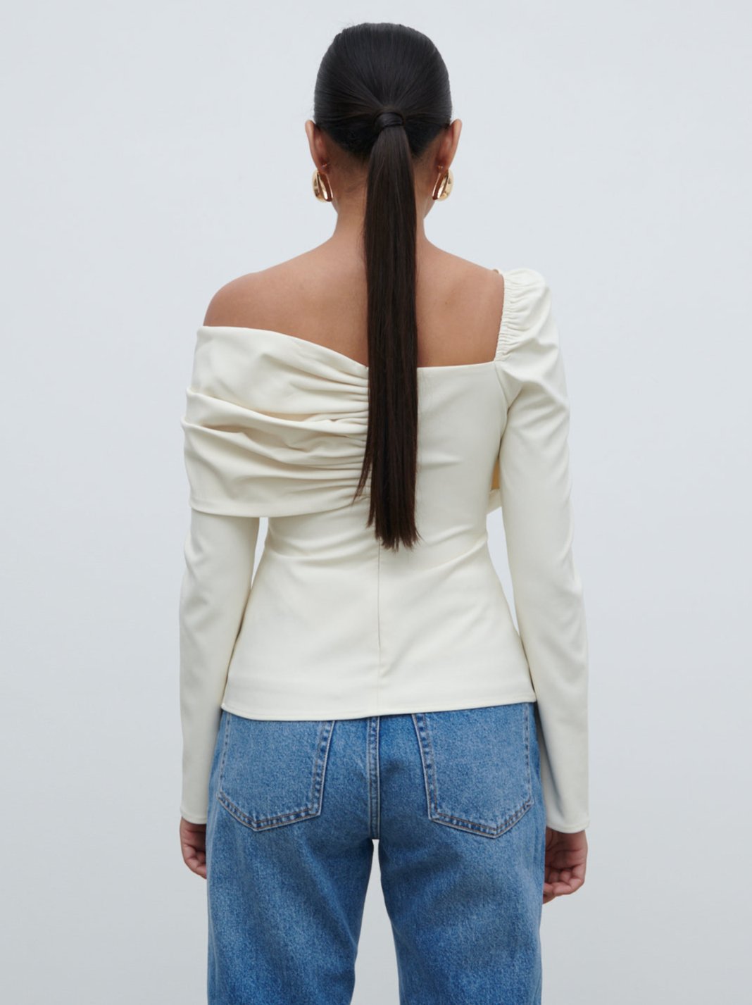 Naomi Exaggerated Bow Top - Cream