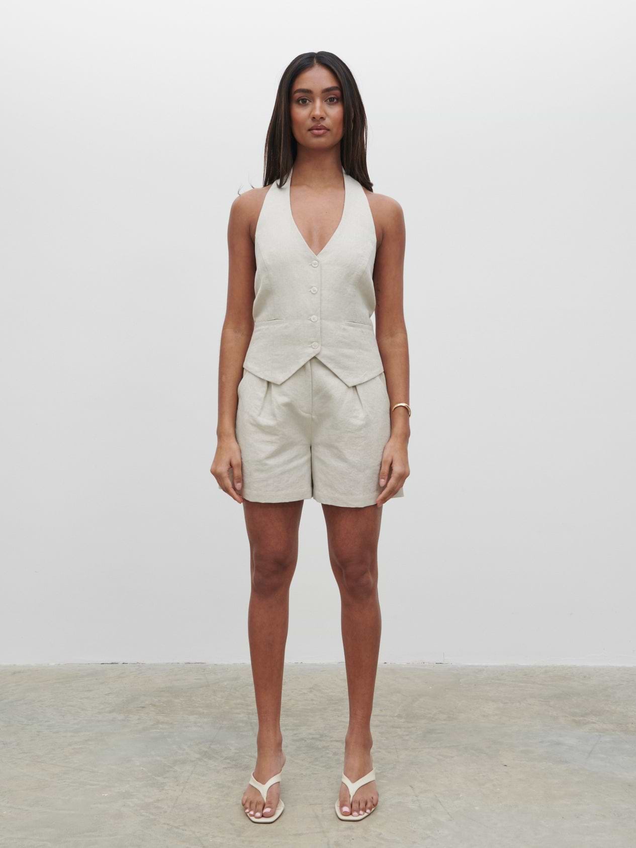 Natasha Halter Waistcoat - Natural