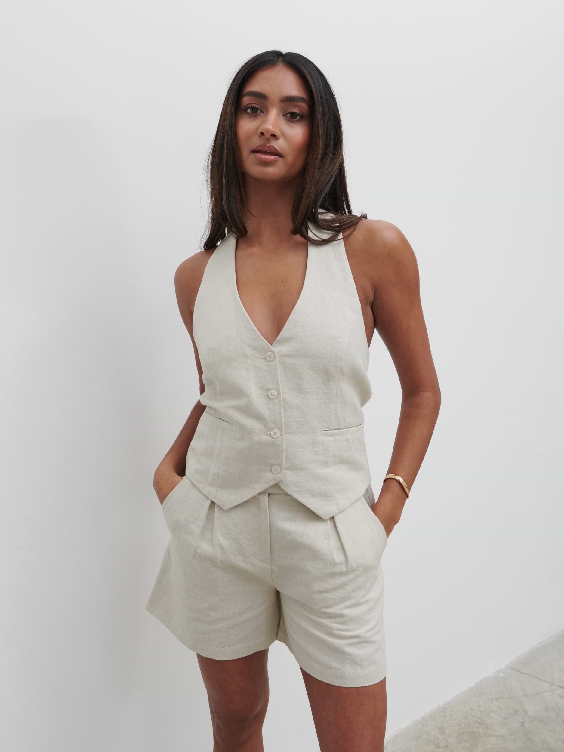 Natasha Halter Waistcoat - Natural