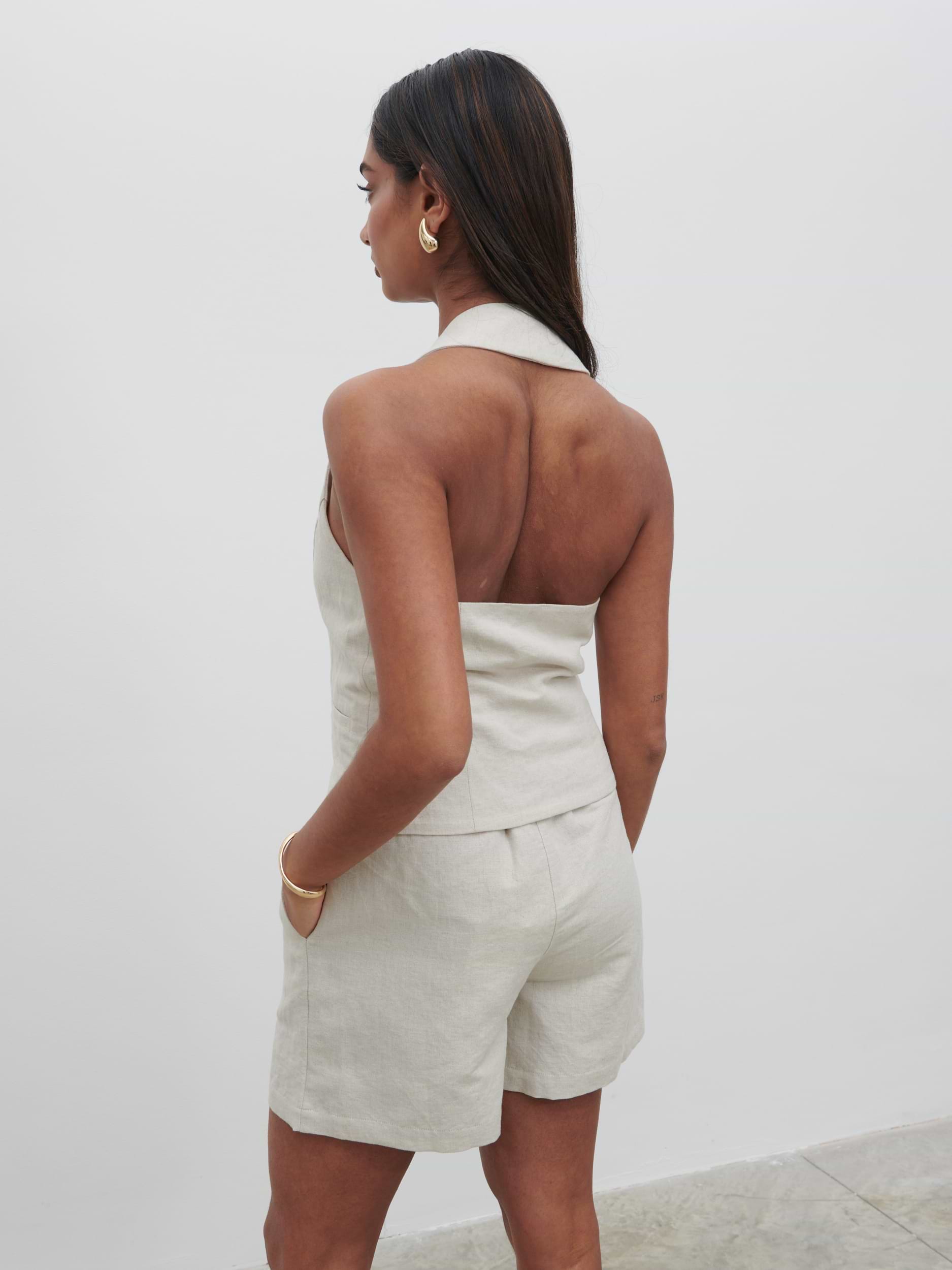 Natasha Halter Waistcoat - Natural