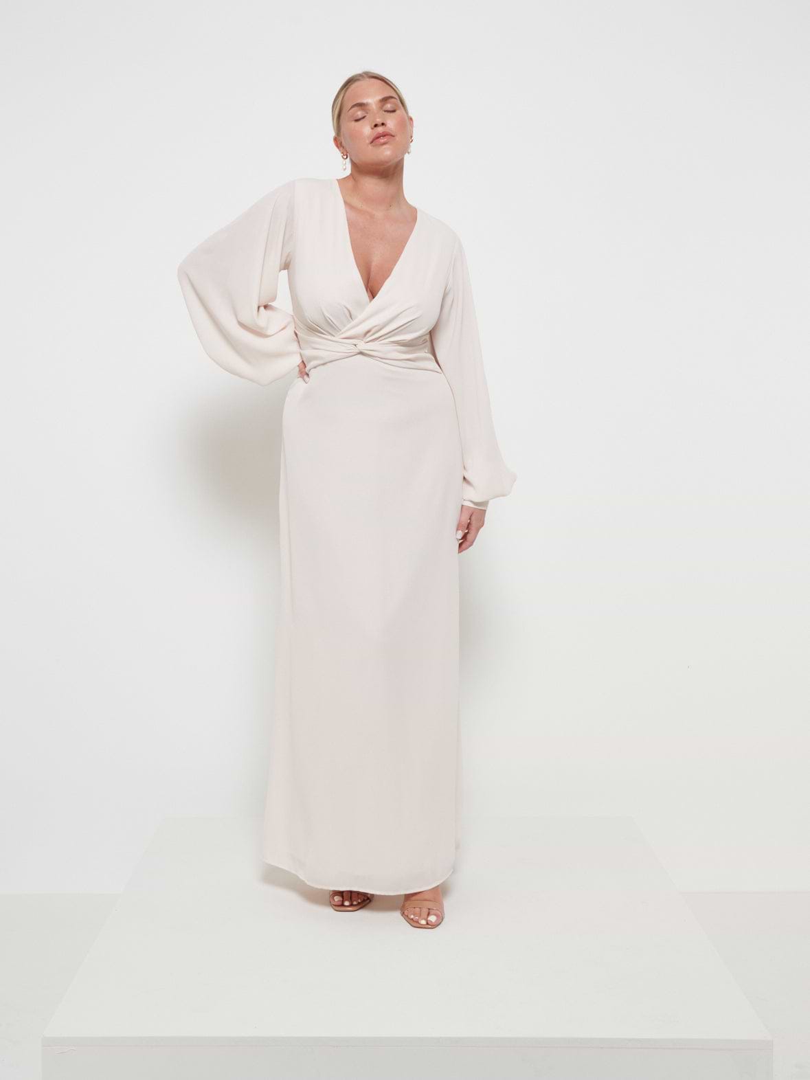 Nellie Knot Maxi Bridesmaid Dress - Champagne