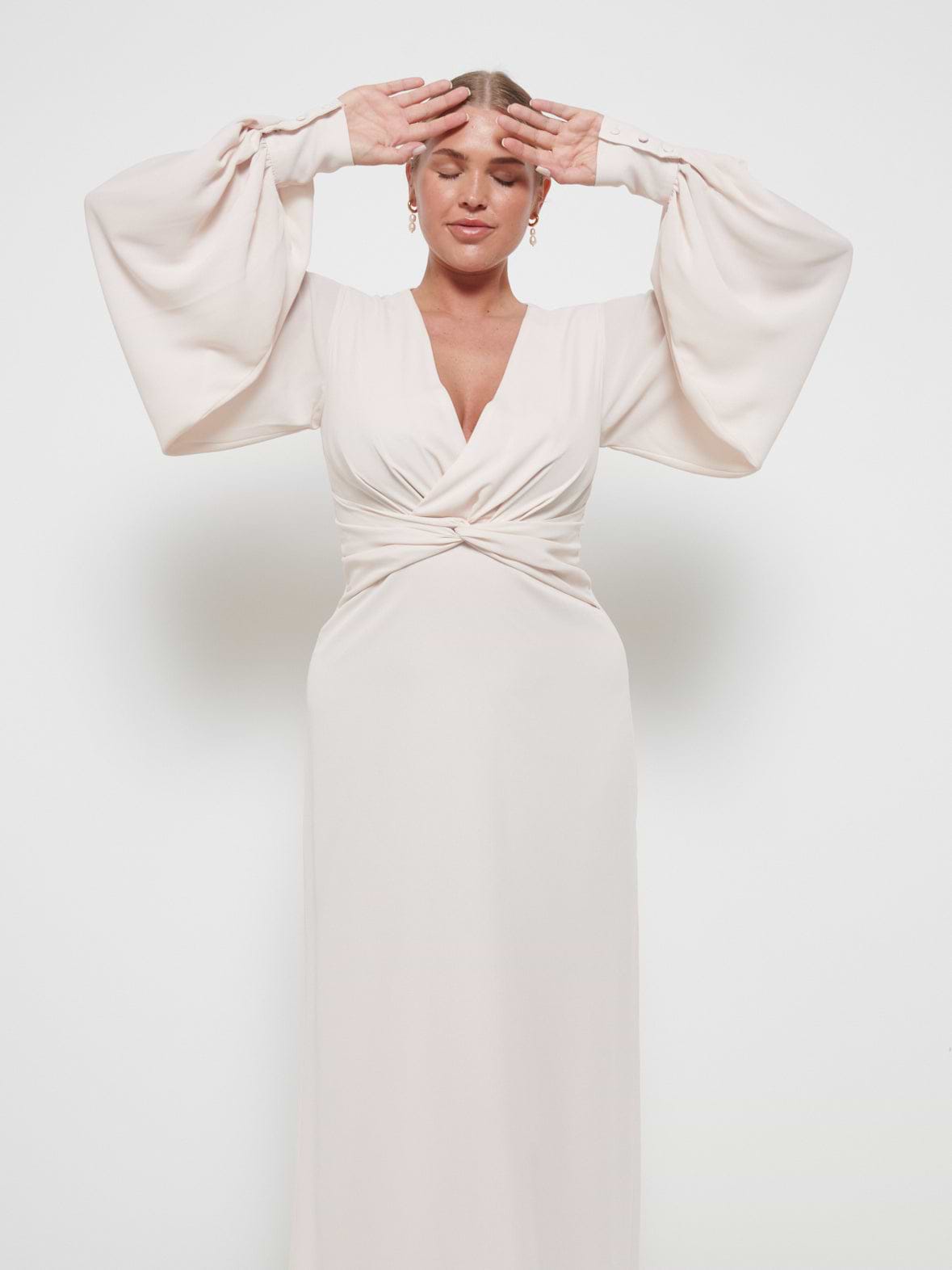 Nellie Knot Maxi Bridesmaid Dress - Champagne