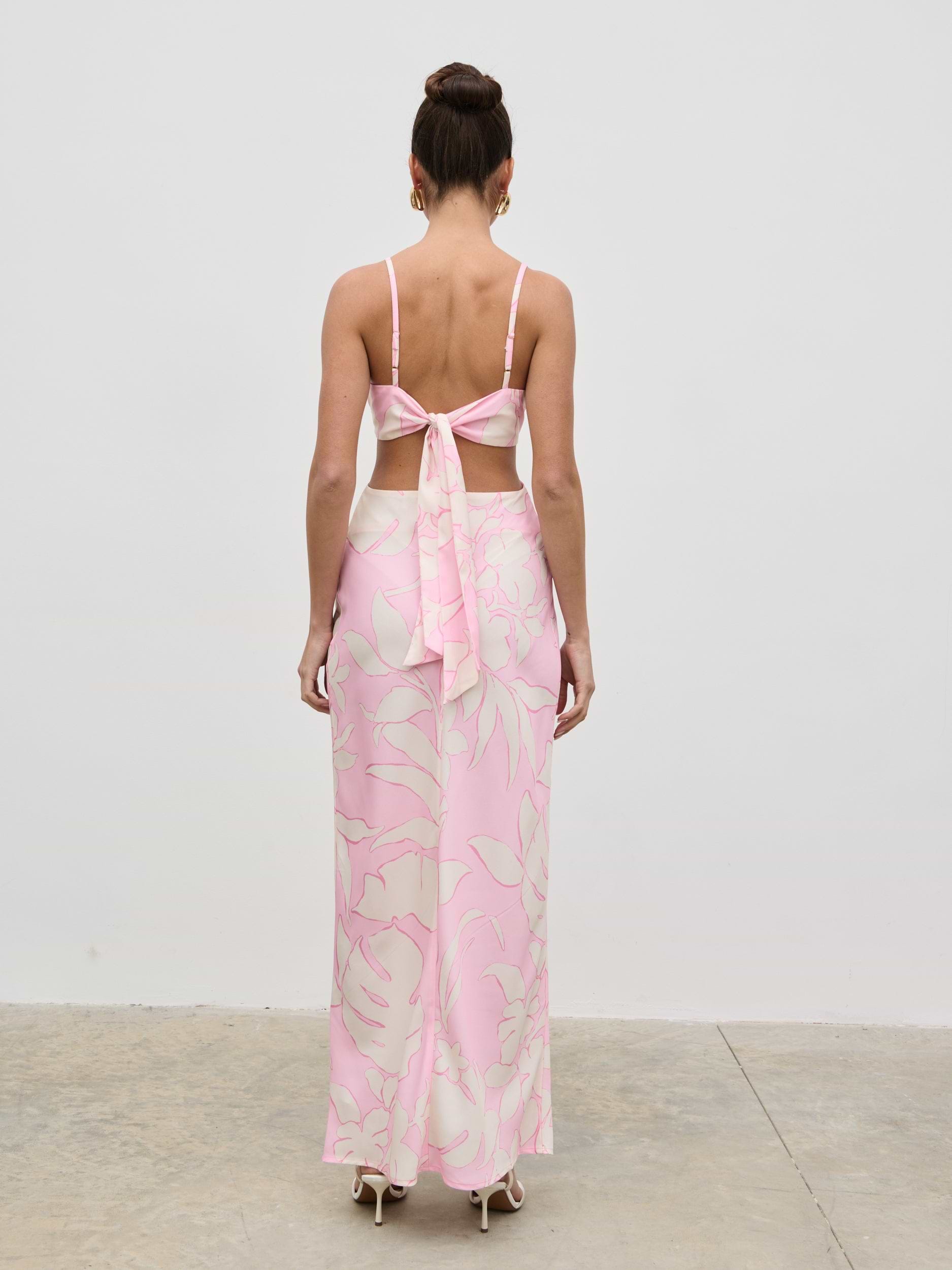 Nellie Cut Out Maxi Dress - Peony Floral