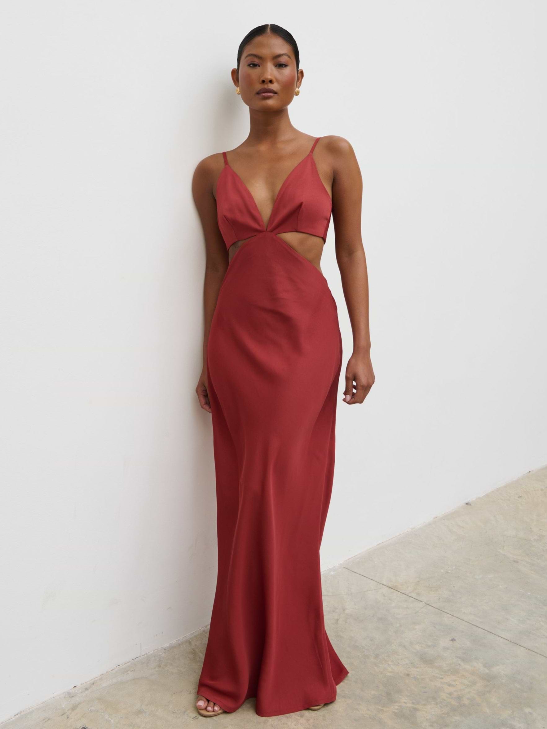Nellie Cut Out Maxi Dress - Rust